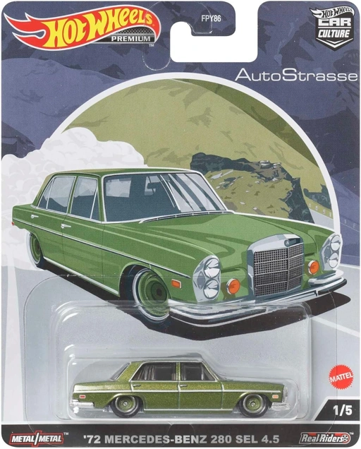 Image of HCK18 | Hot wheels Premium Car Cuture Autostrasse 72 Mercedes-Benz 280 SEL