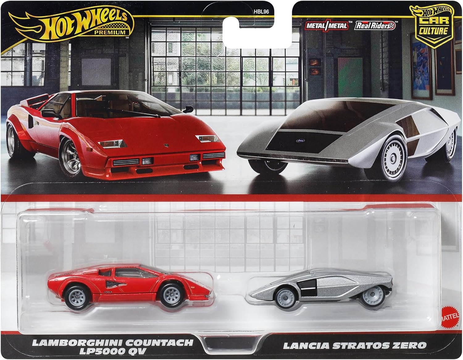 JBL02 | Hot Wheels Premium Car Culture 2Pack Lamborghini Countach LP5000 QV/Lancia Stratos Zero