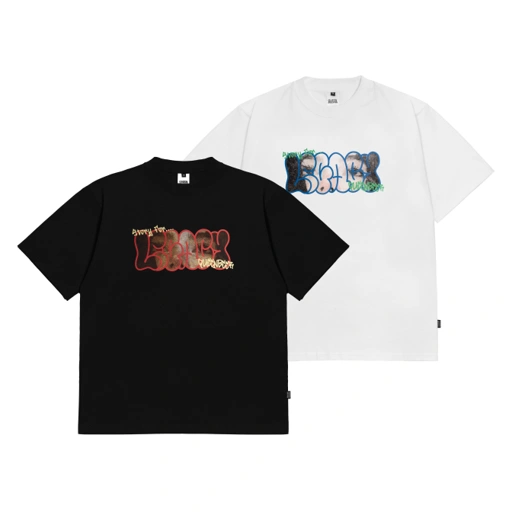 Queenbeer - T-shirt Chase White Black