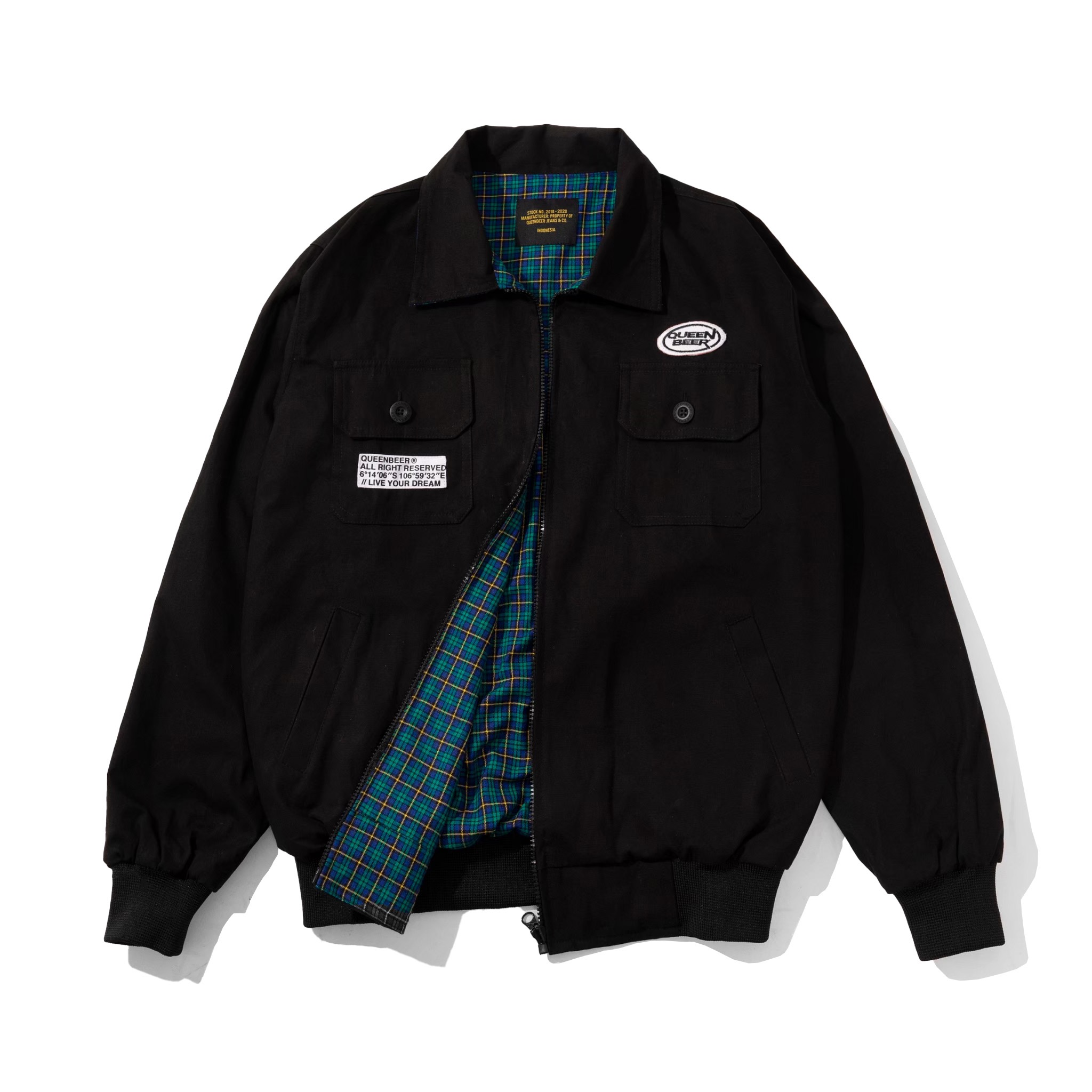 Queenbeer - Canvas Reversible Jacket Dariel Black