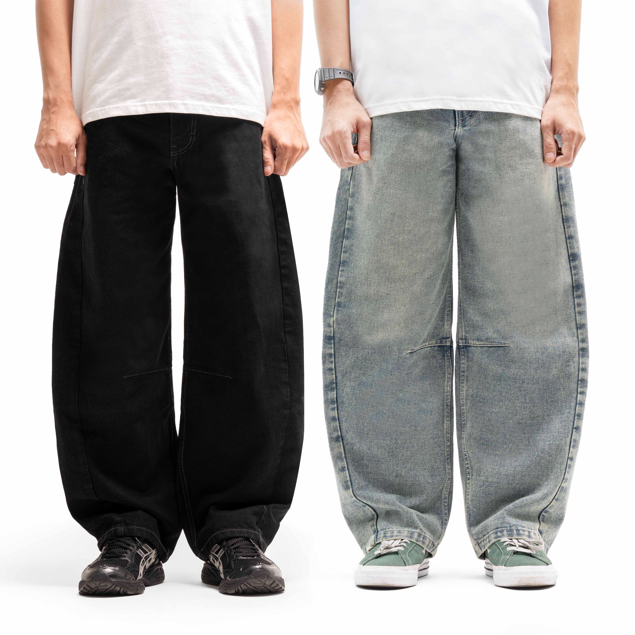 Queenbeer - Laurent Barrel Denim Pants