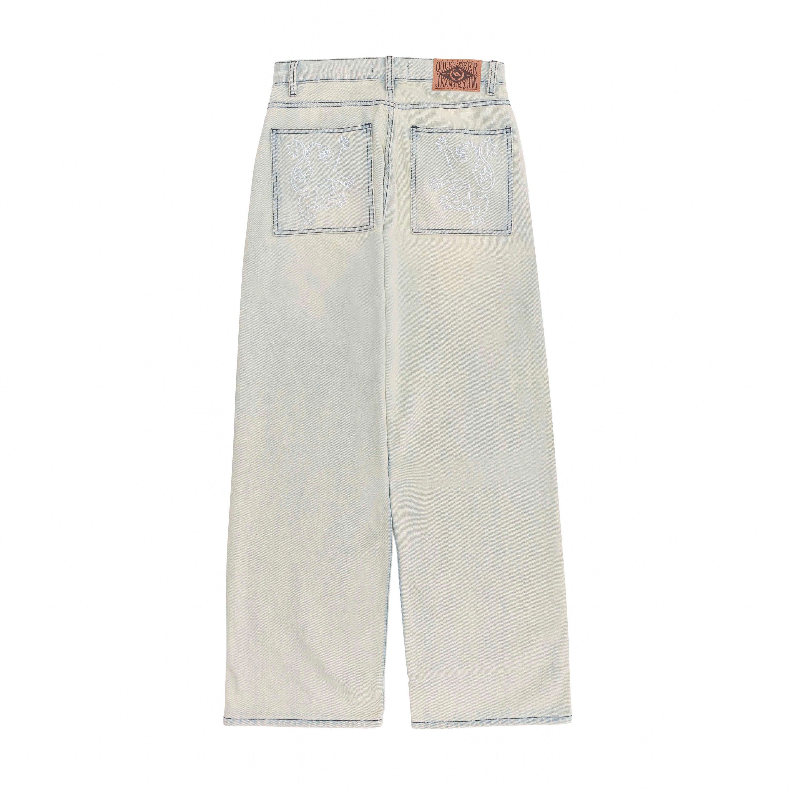 Queenbeer - Denim Pants Wide Fit Oscar Blue Washed