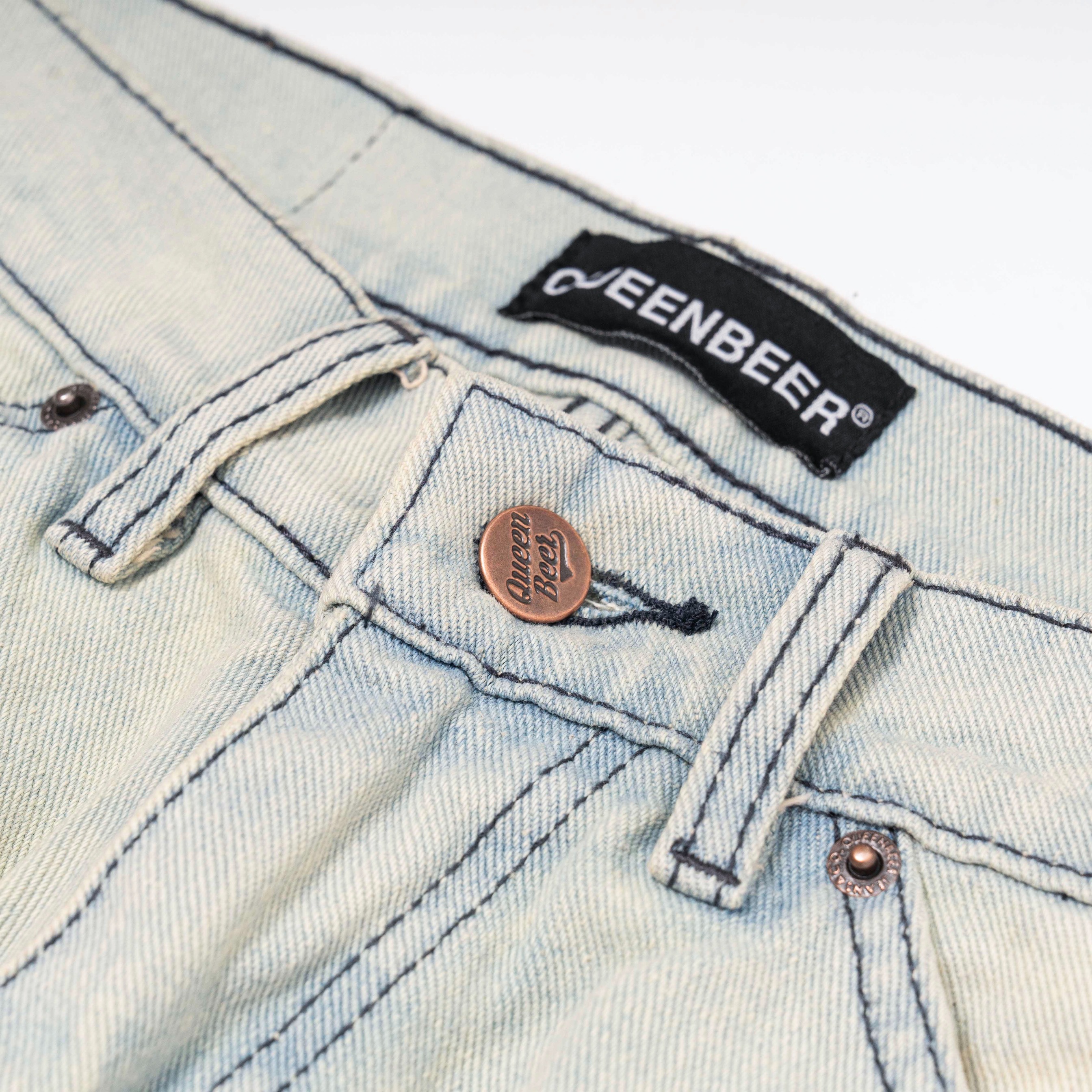 Queenbeer - Denim Pants Wide Fit Oscar Blue Washed