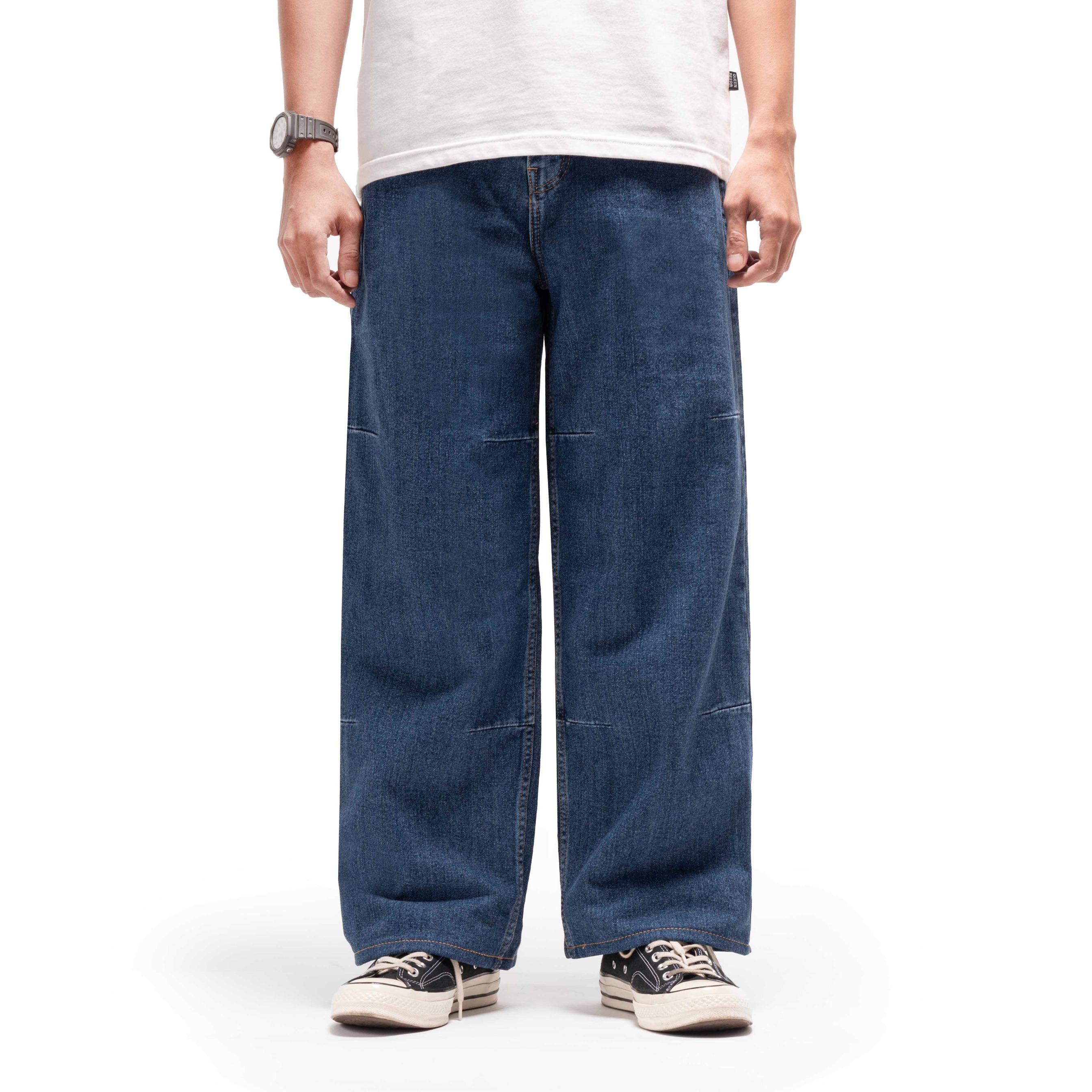 Queenbeer - Denim Pants Loose Fit Asher Blue Washed