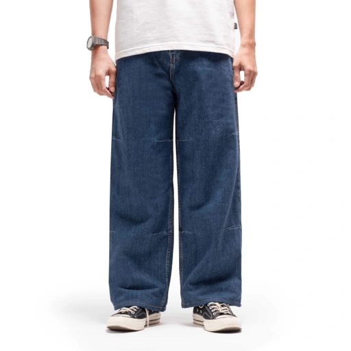Queenbeer - Denim Pants Loose Fit Asher Blue Washed