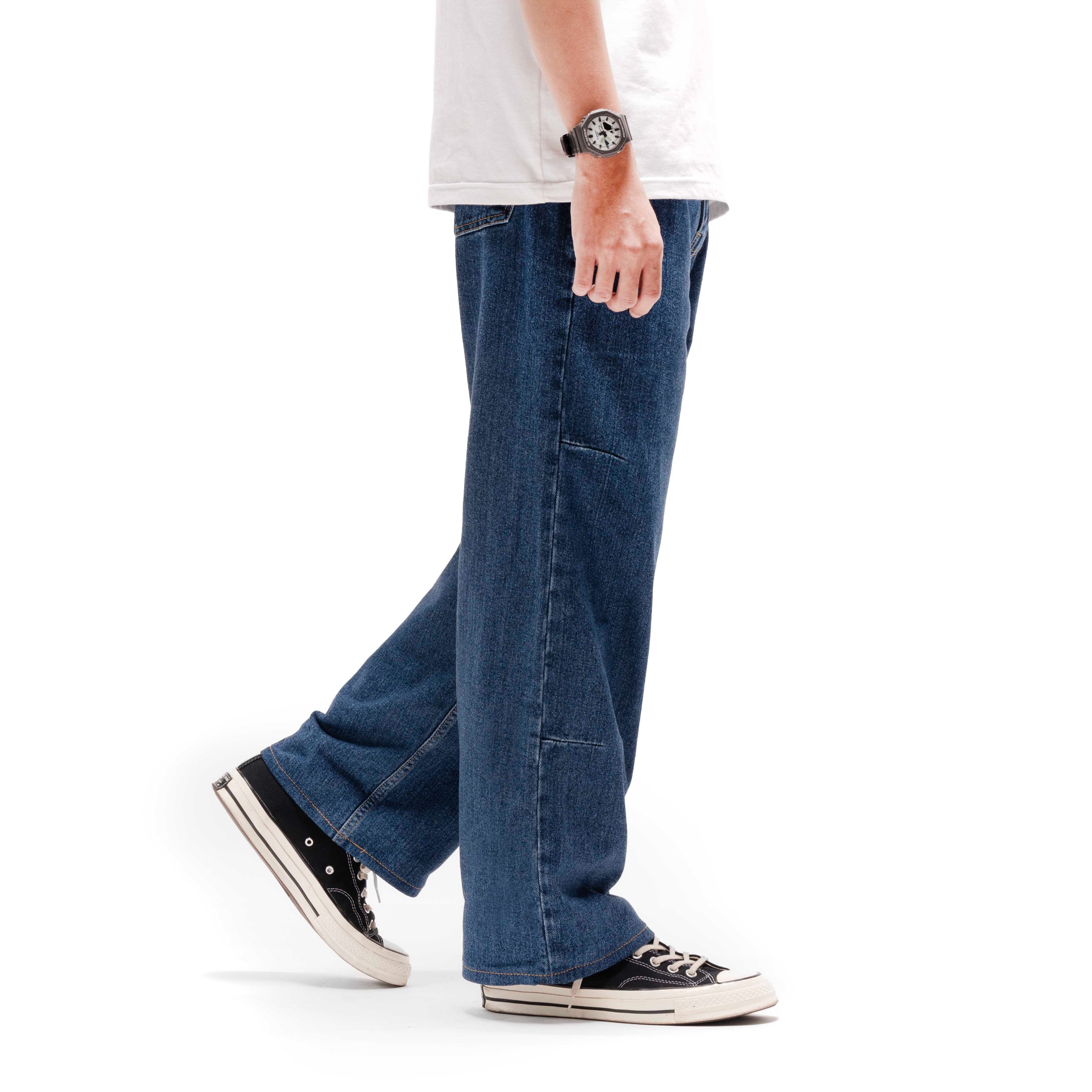 Queenbeer - Denim Pants Loose Fit Asher Blue Washed