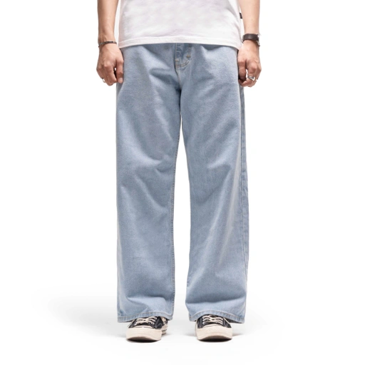 Queenbeer - Denim Pants Wide Fit Colby Blue Washed