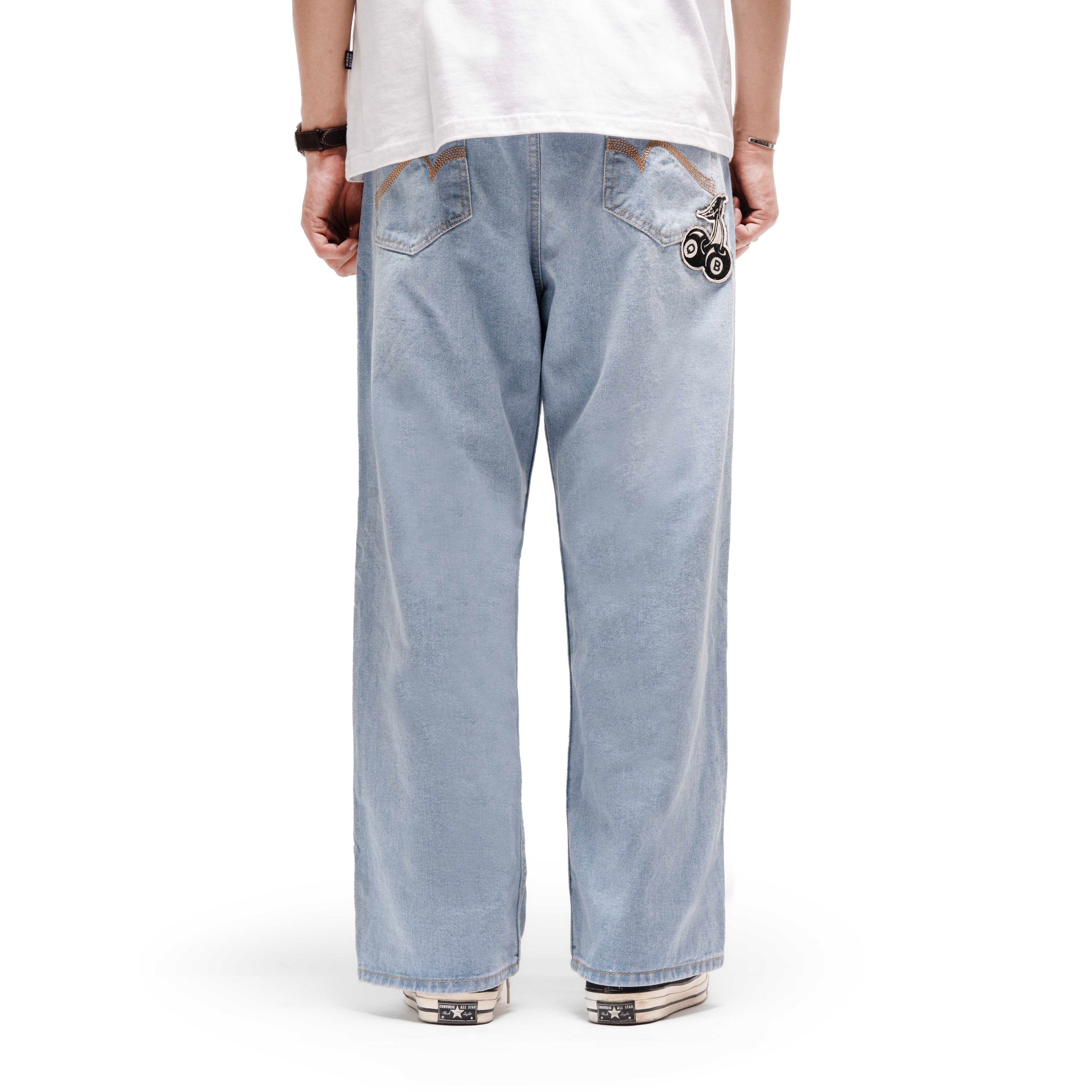 Queenbeer - Denim Pants Wide Fit Colby Blue Washed