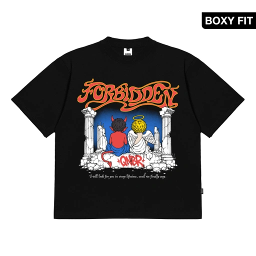 Queenbeer - T-shirt Boxy Forbidden Black