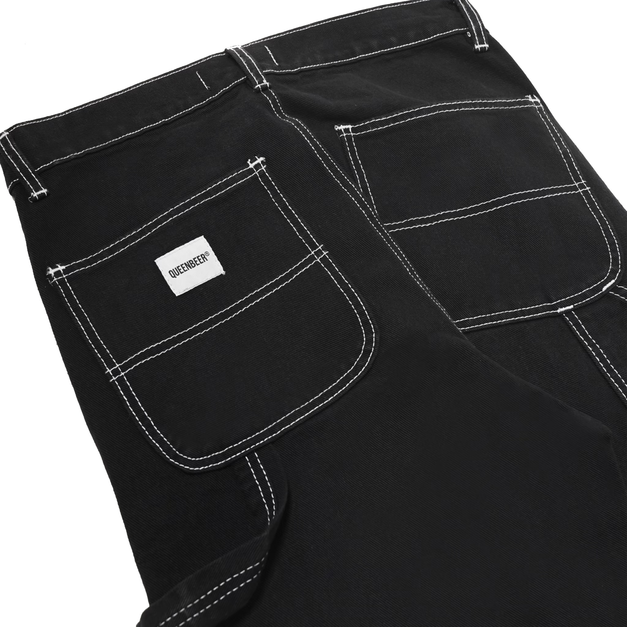 Queenbeer - Carpenter Denim Pants Sergio Black Washed