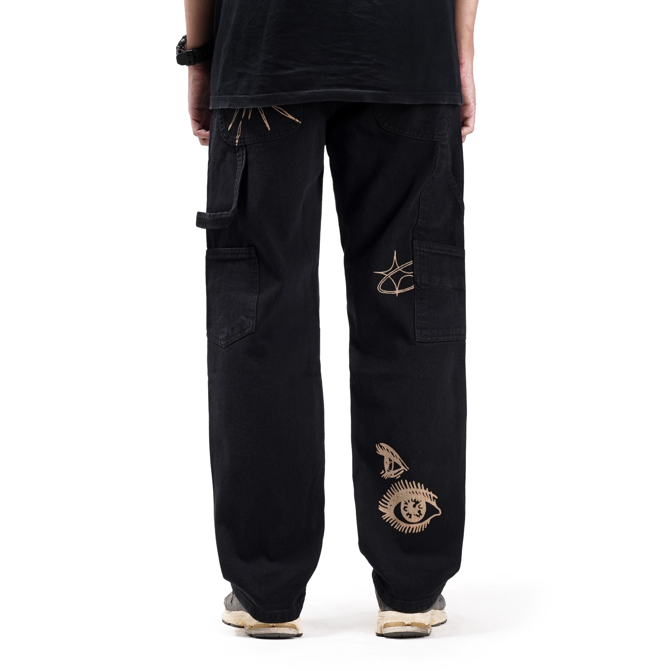 Queenbeer - Carpenter Denim Pants Shade Washed