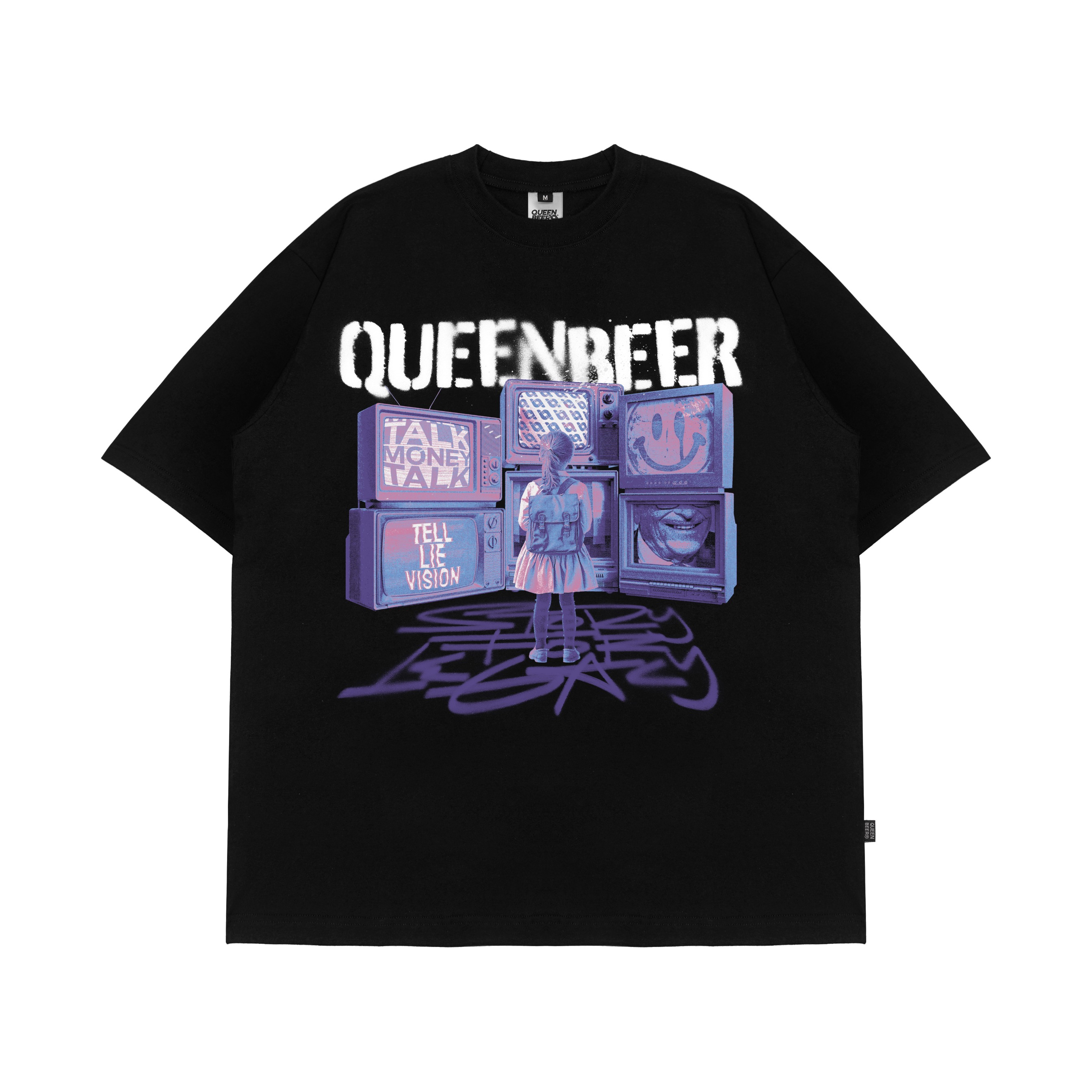 Queenbeer - T-shirt Tell Lie Black