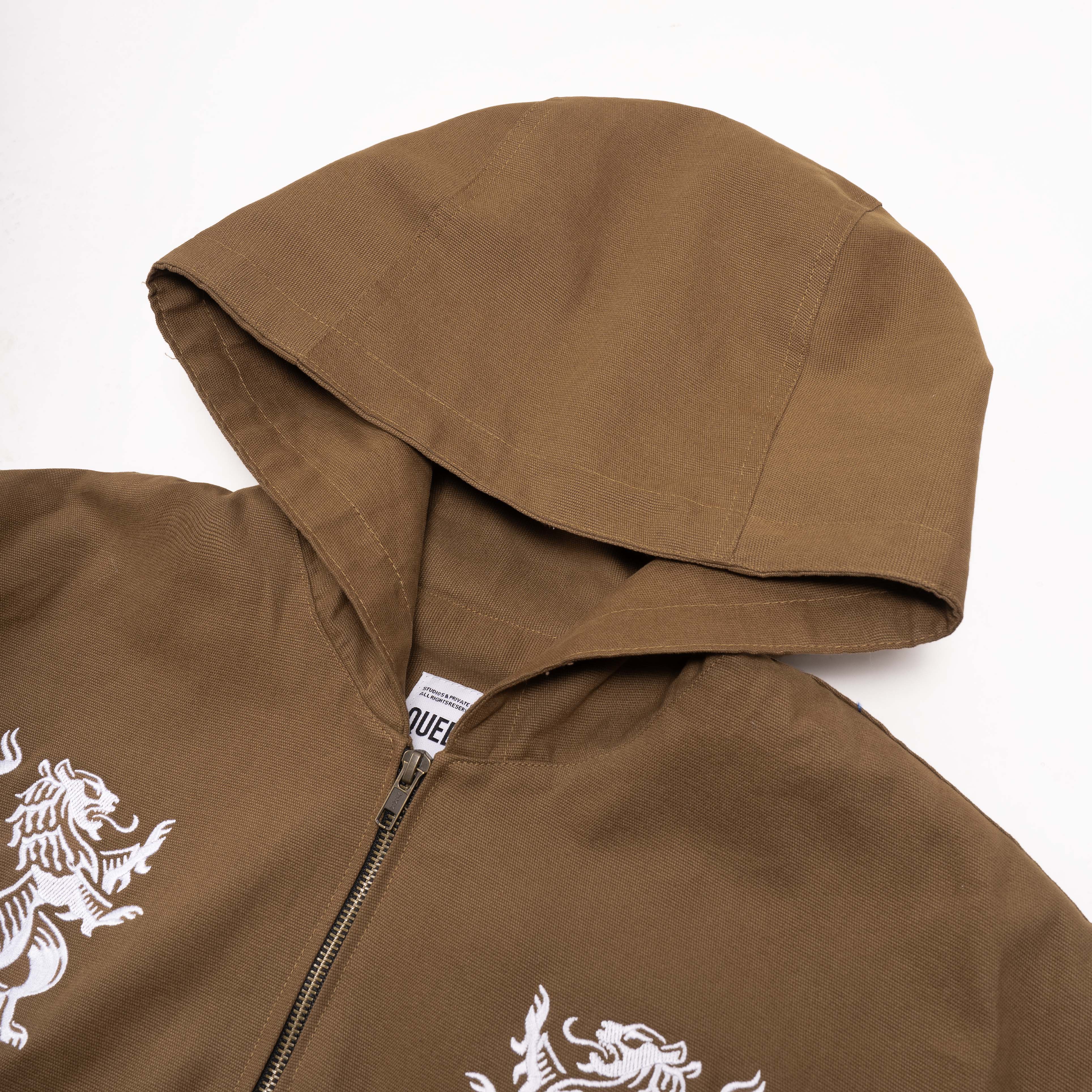 Queenbeer - Houston Brown Canvas Hooded Jacket