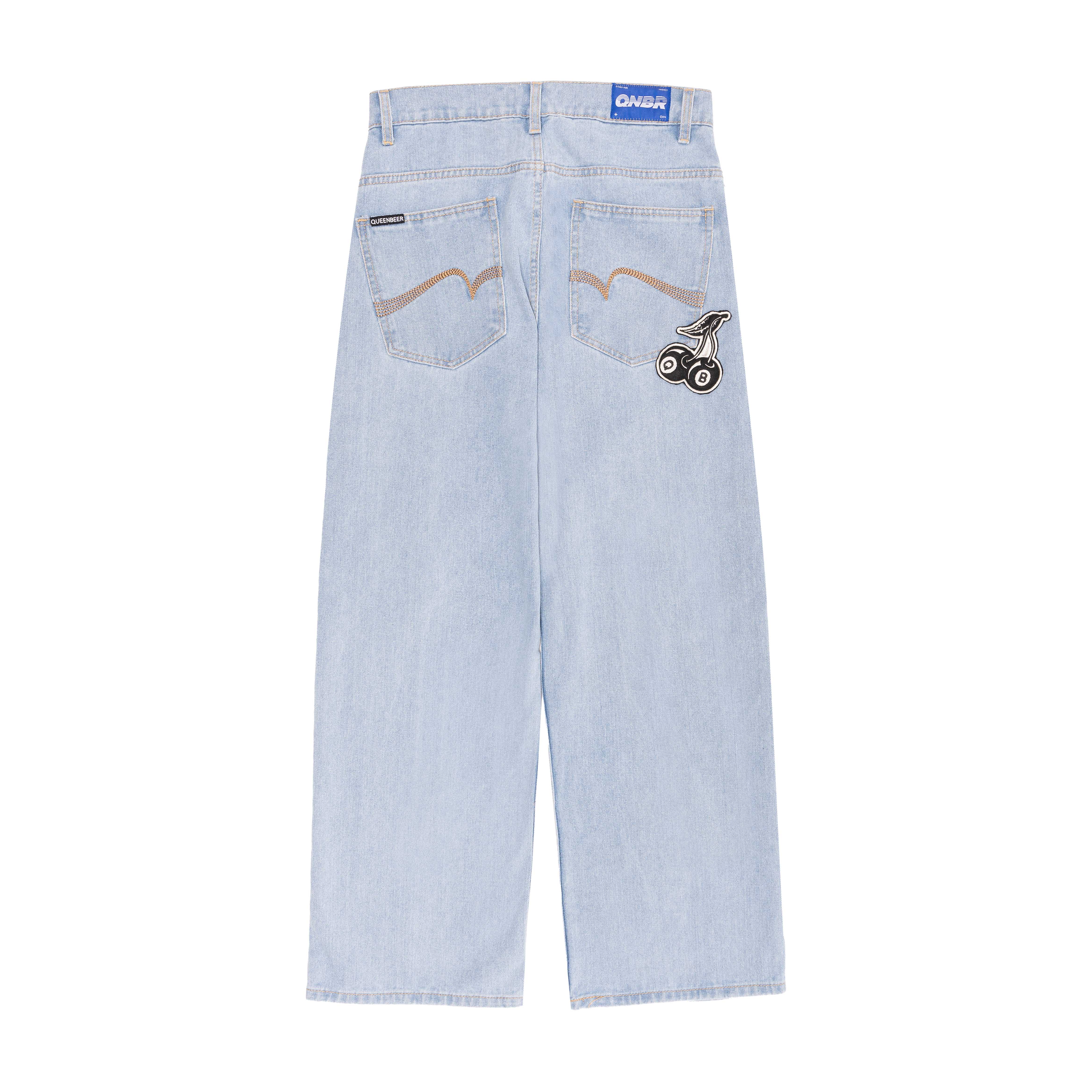 Queenbeer - Denim Pants Wide Fit Colby Blue Washed