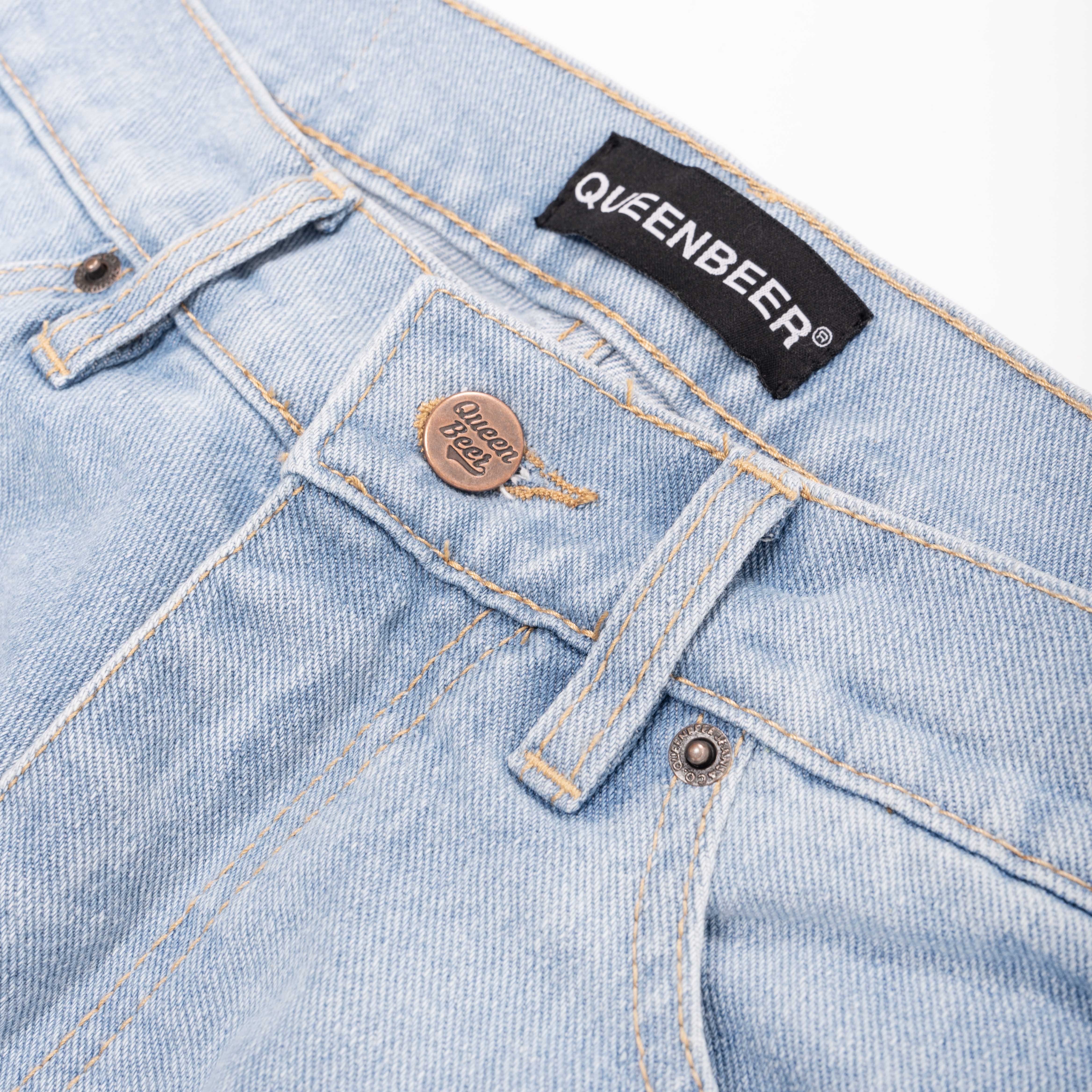 Queenbeer - Denim Pants Wide Fit Colby Blue Washed