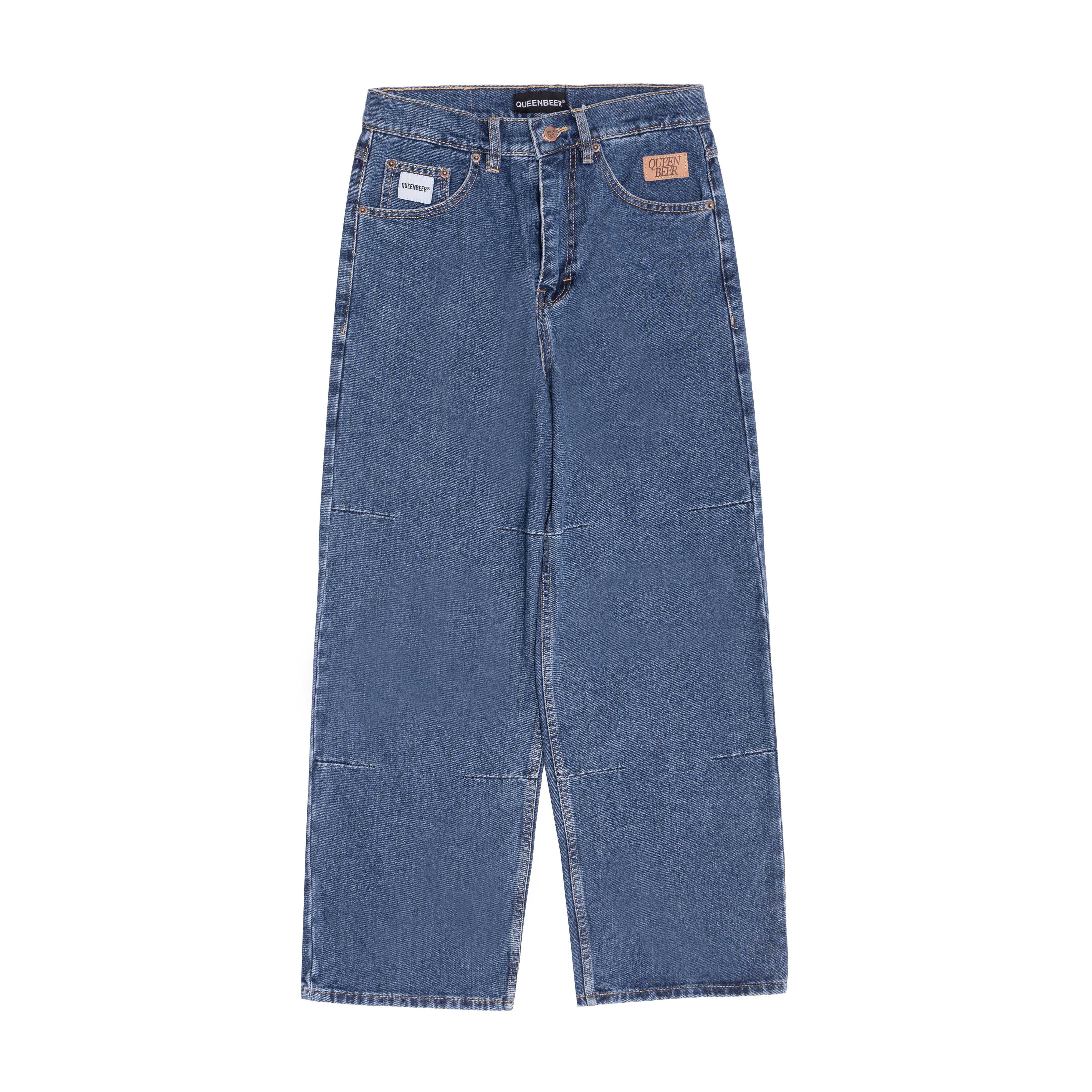Queenbeer - Denim Pants Loose Fit Asher Blue Washed