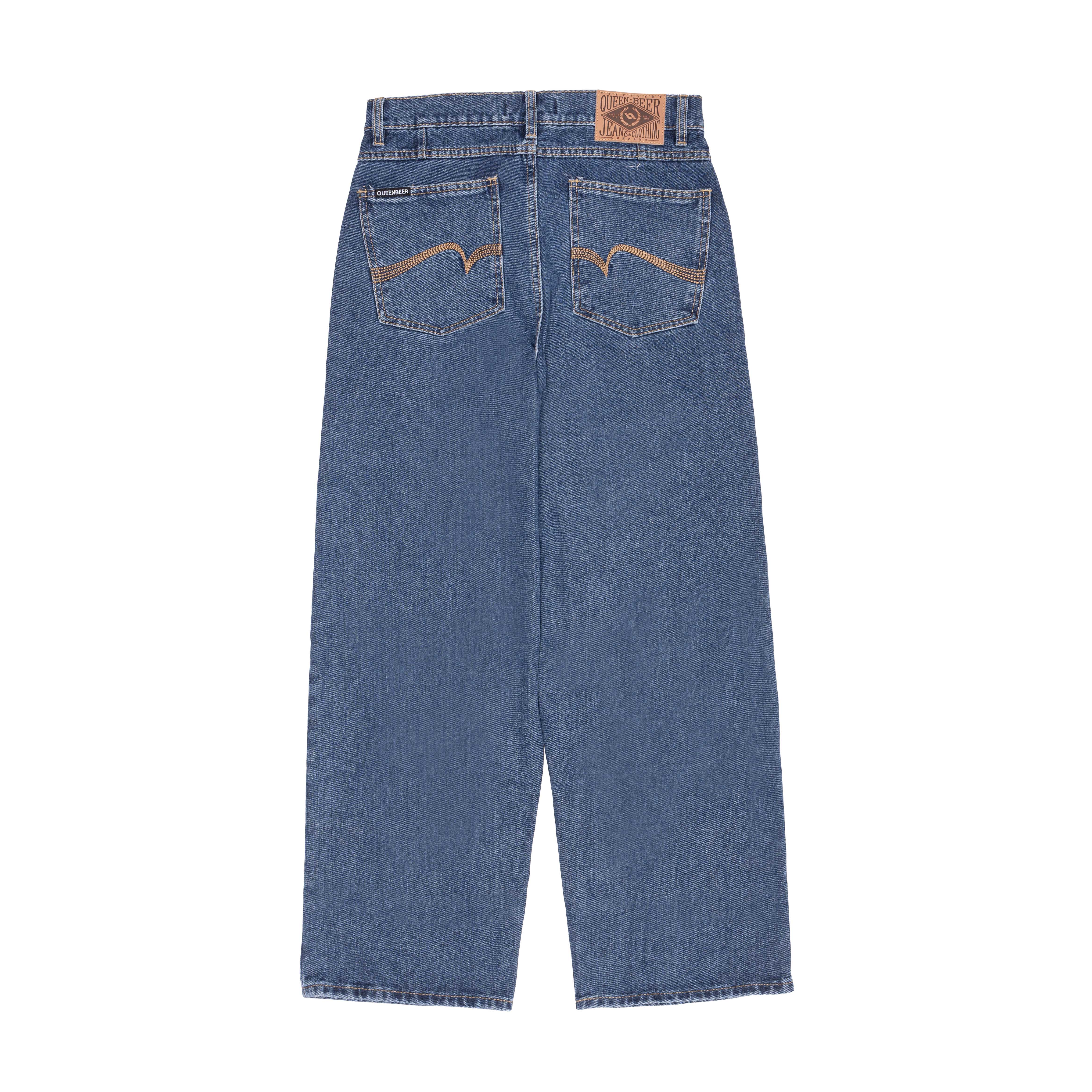Queenbeer - Denim Pants Loose Fit Asher Blue Washed