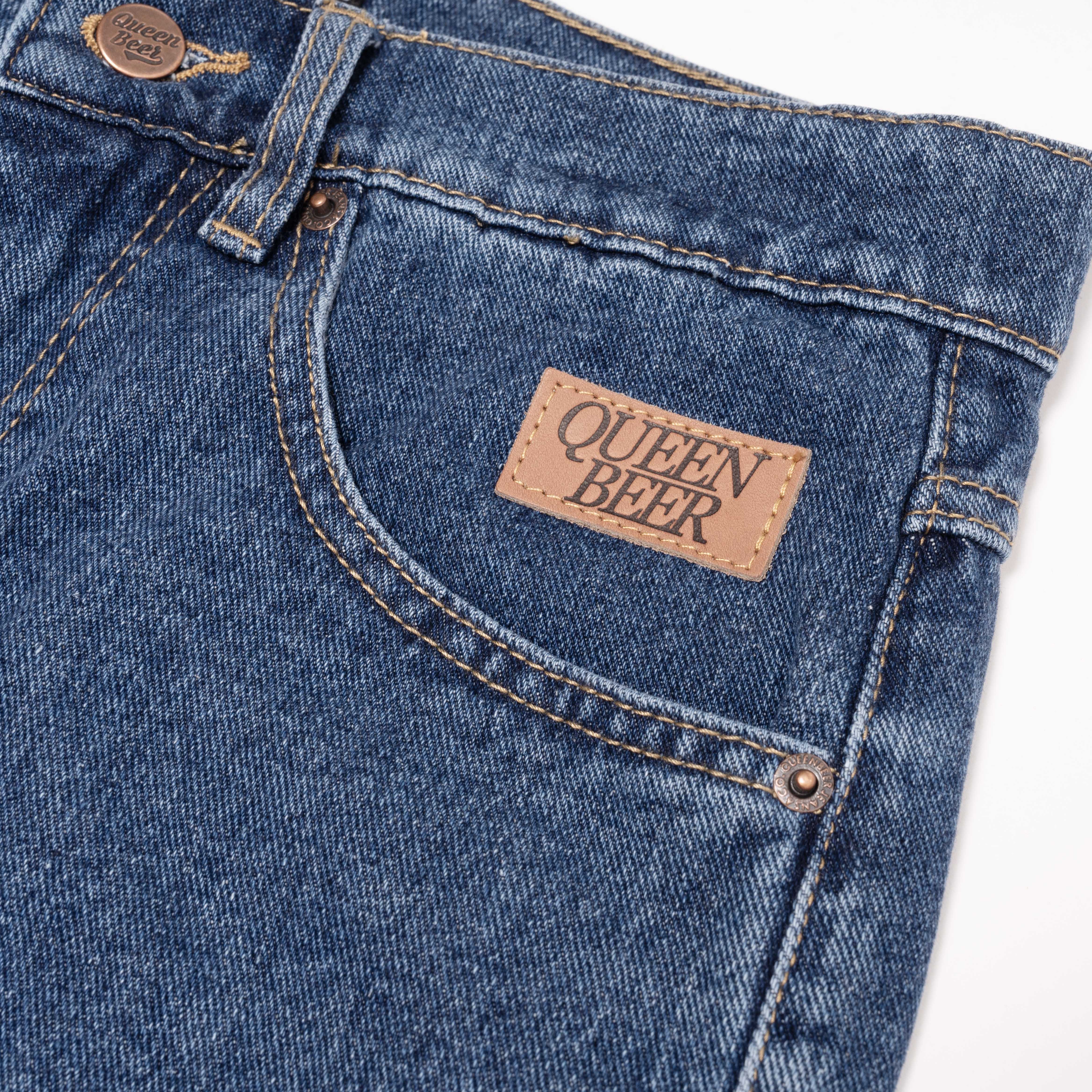 Queenbeer - Denim Pants Loose Fit Asher Blue Washed