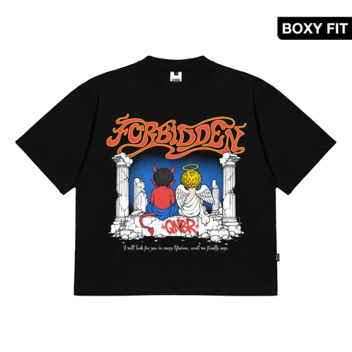 Queenbeer - T-shirt Boxy Forbidden Black