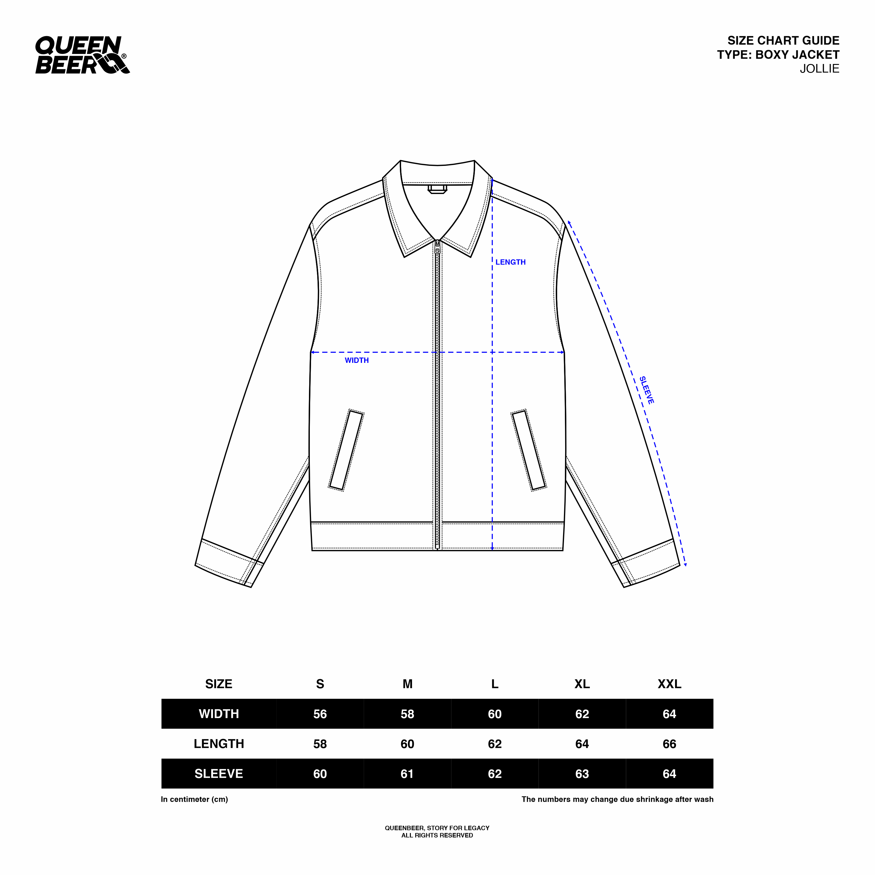 Queenbeer - Jollie Navy Boxy Jacket