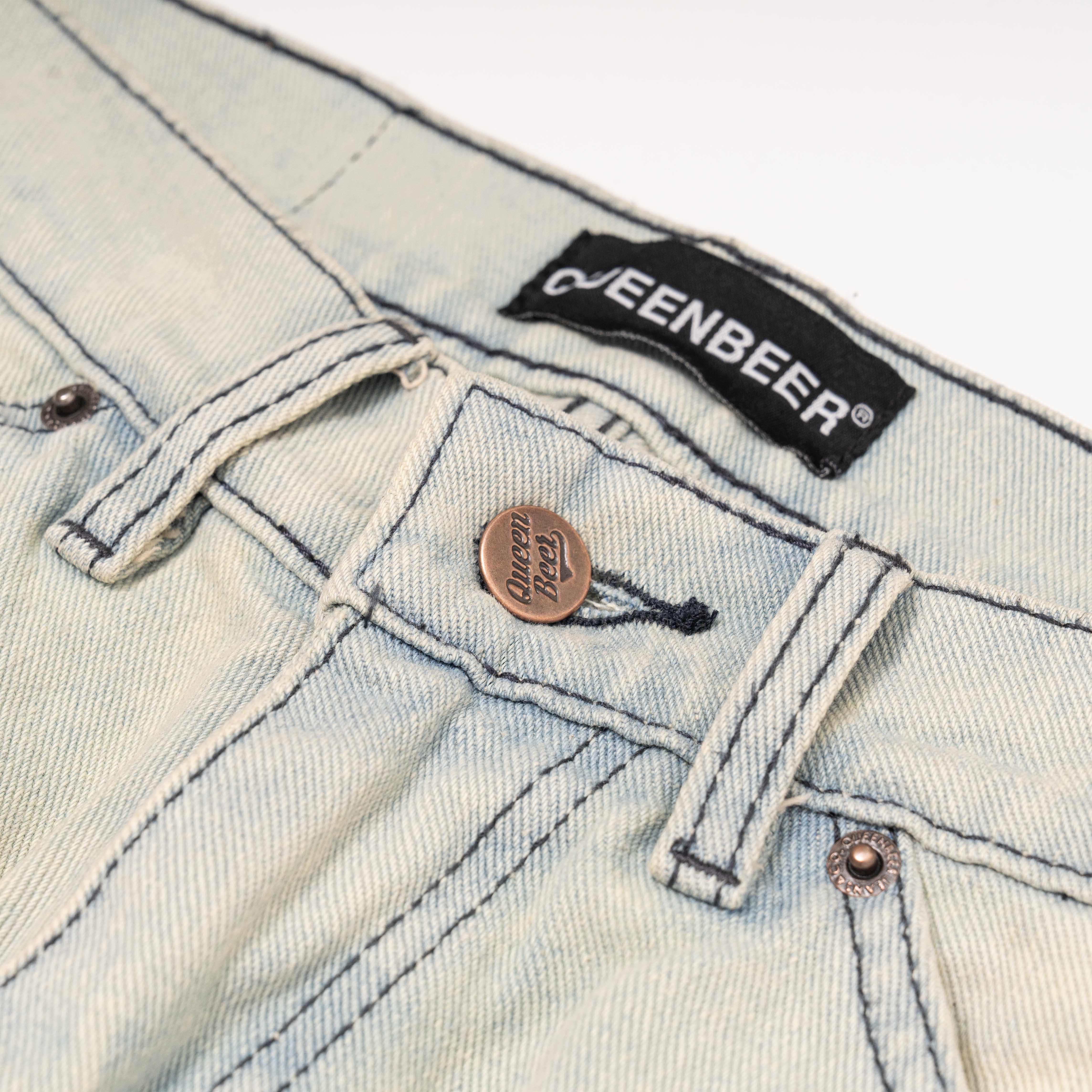 Queenbeer - Denim Pants Wide Fit Oscar Blue Washed