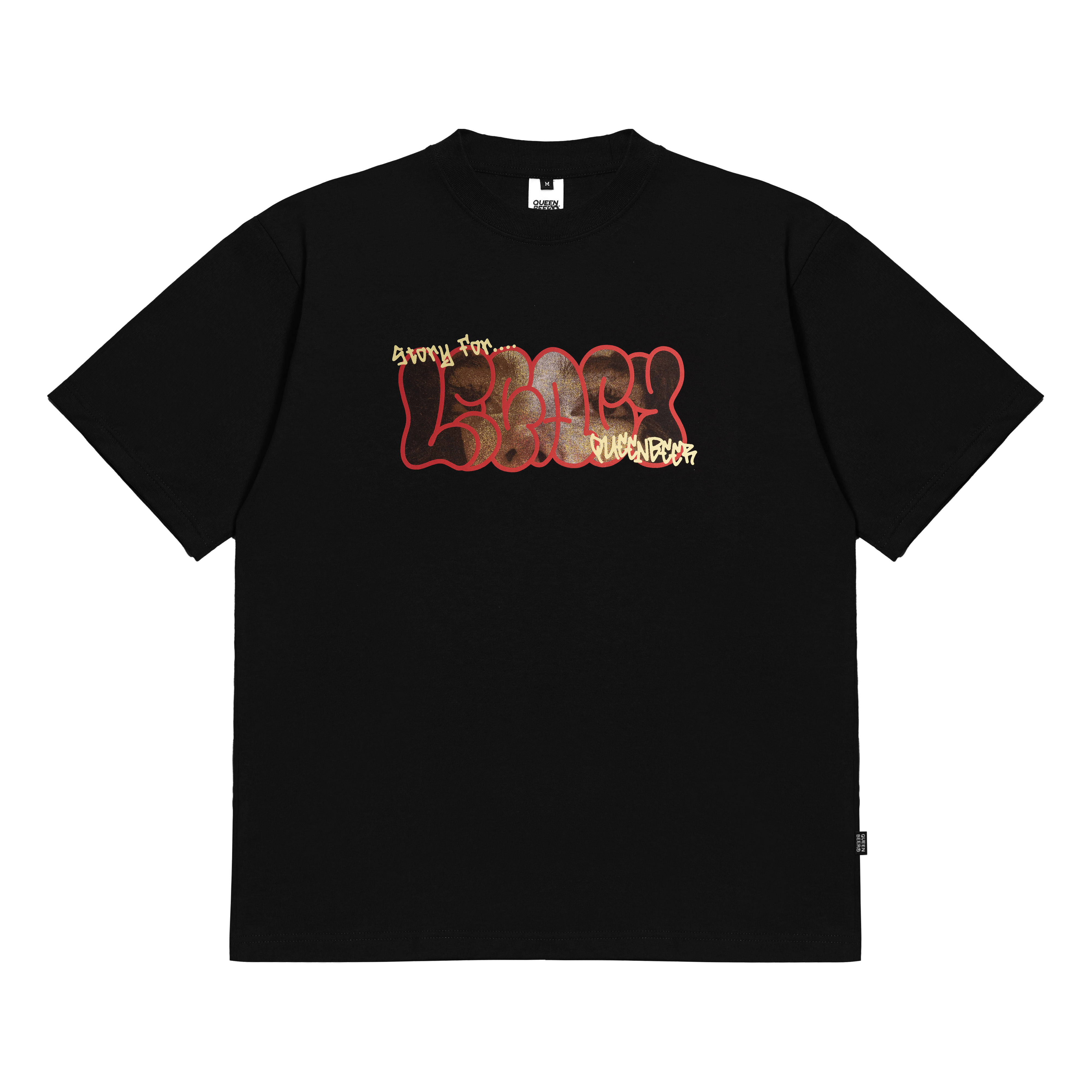 Queenbeer - T-shirt Chase White Black