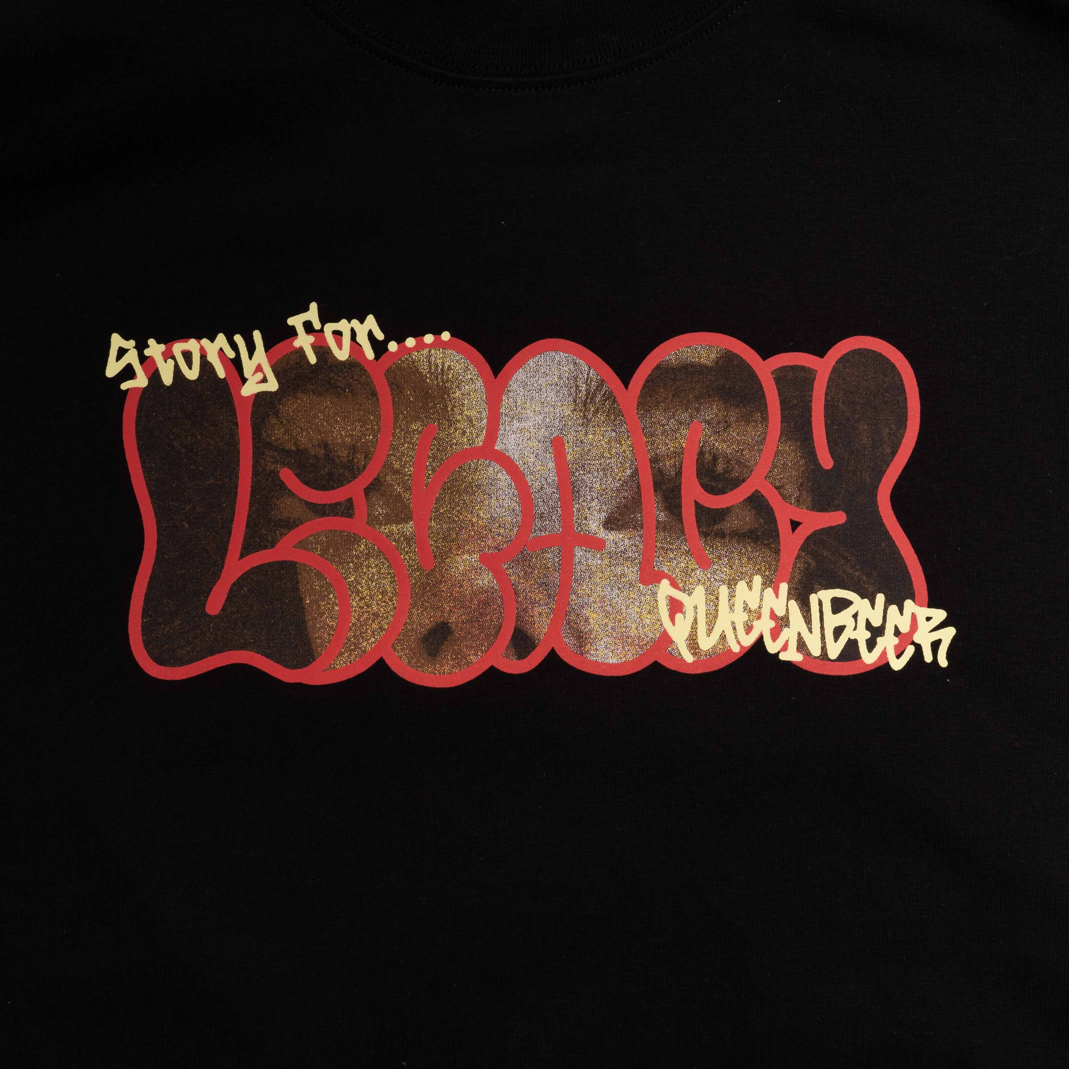 Queenbeer - T-shirt Chase White Black
