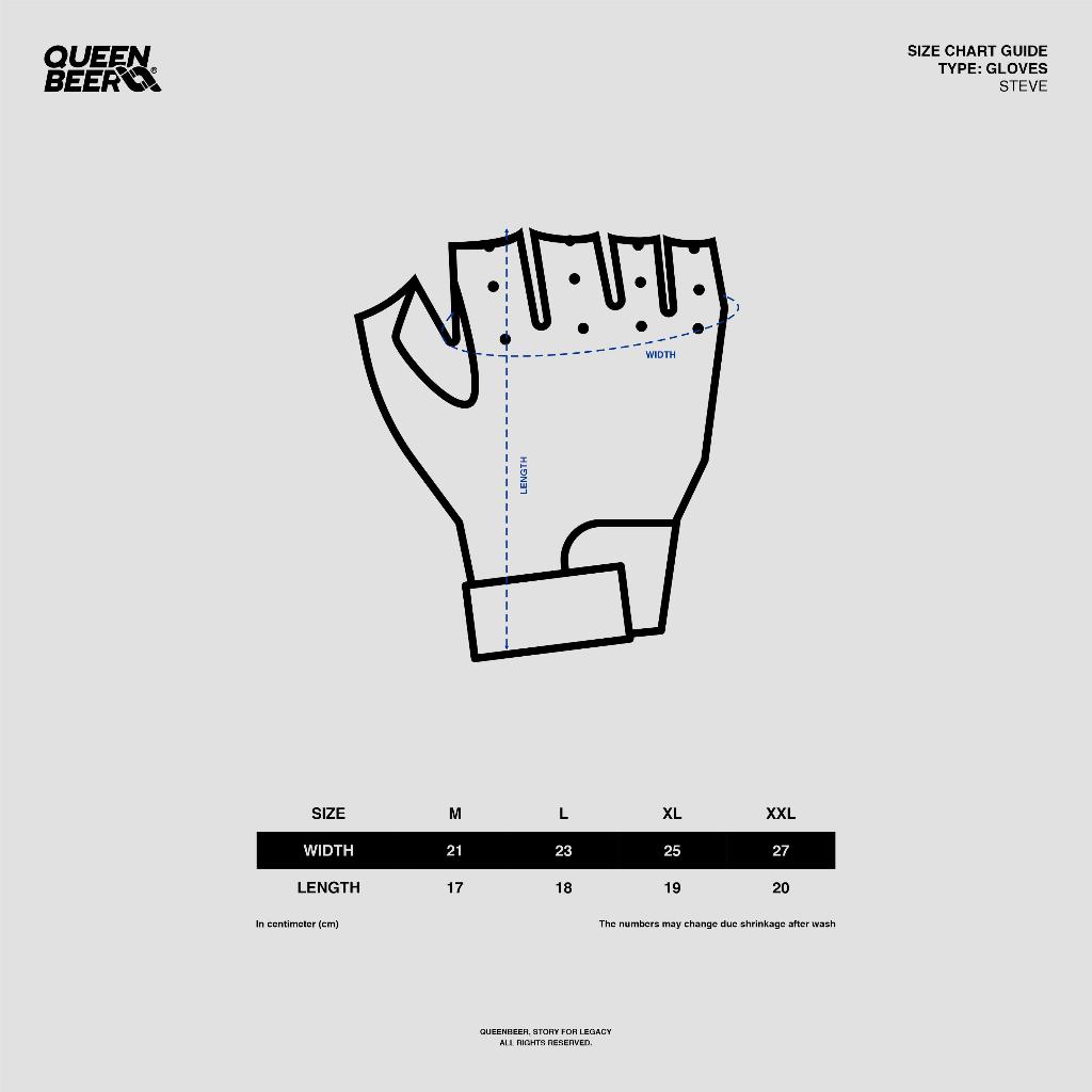 Queenbeer - Leather Half Finger Gloves Riding Steve Black | Sarung Tangan Motor Pria