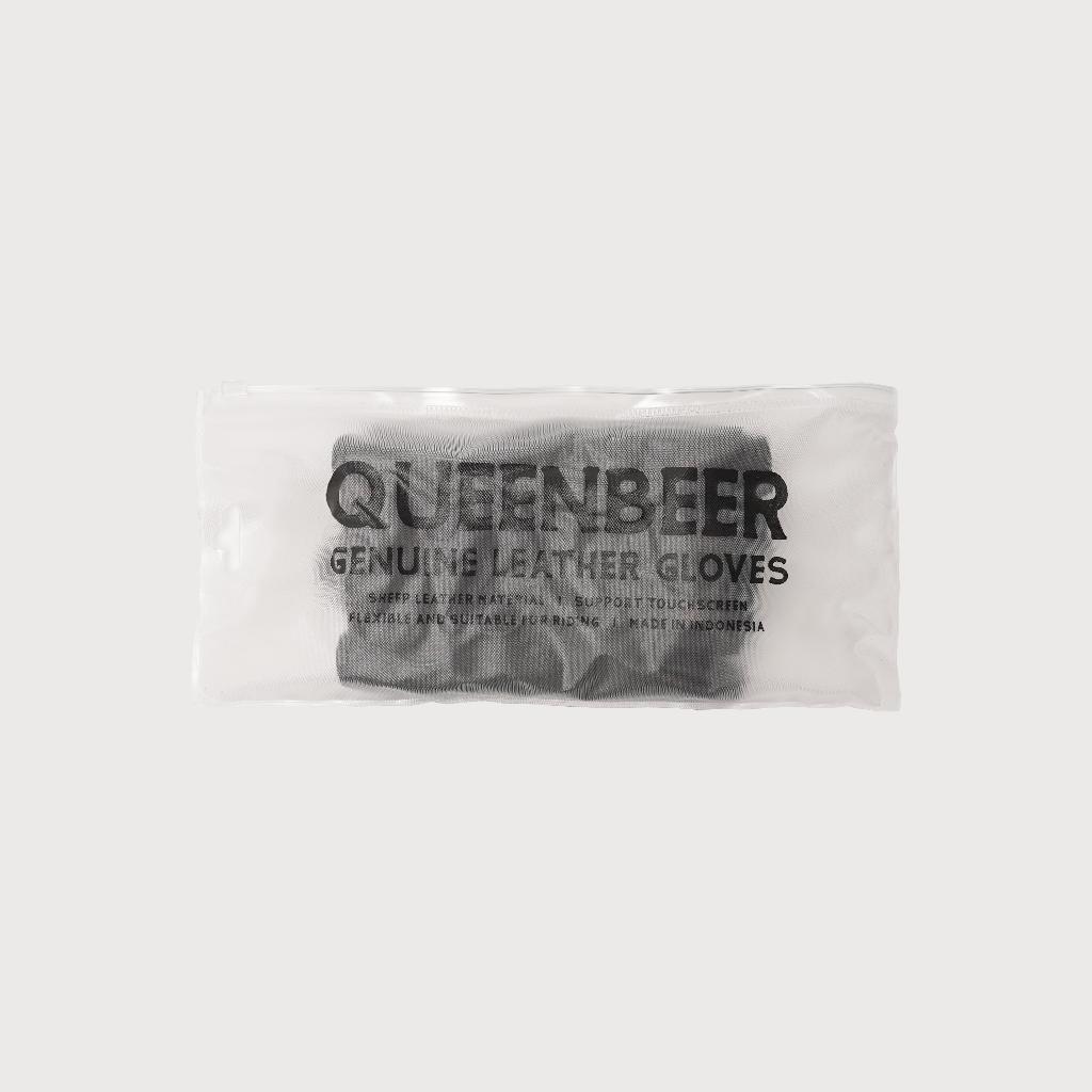 Queenbeer - Leather Half Finger Gloves Riding Steve Black | Sarung Tangan Motor Pria