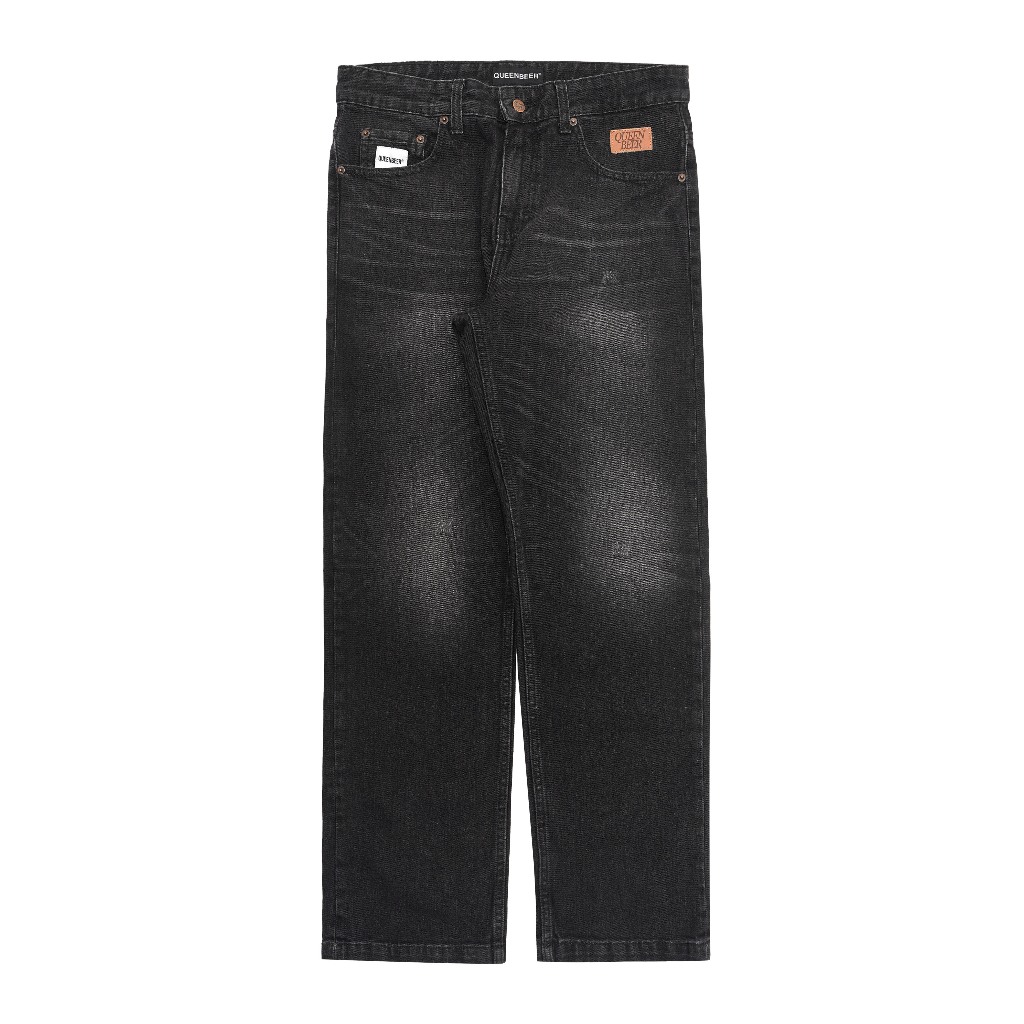 QueenBeer - Denim Pants Loose Fit Jesse Black Washed