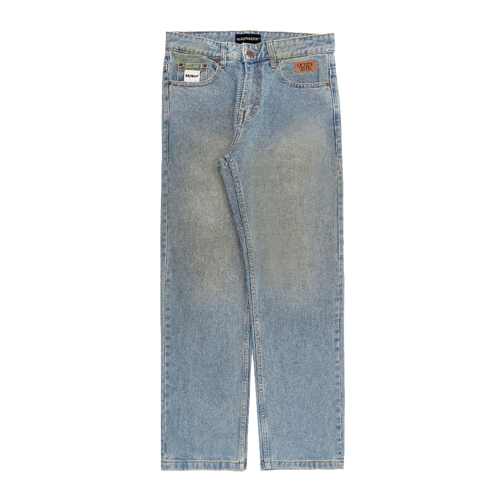 QueenBeer - Denim Pants Loose Fit Norrys Blue Washed