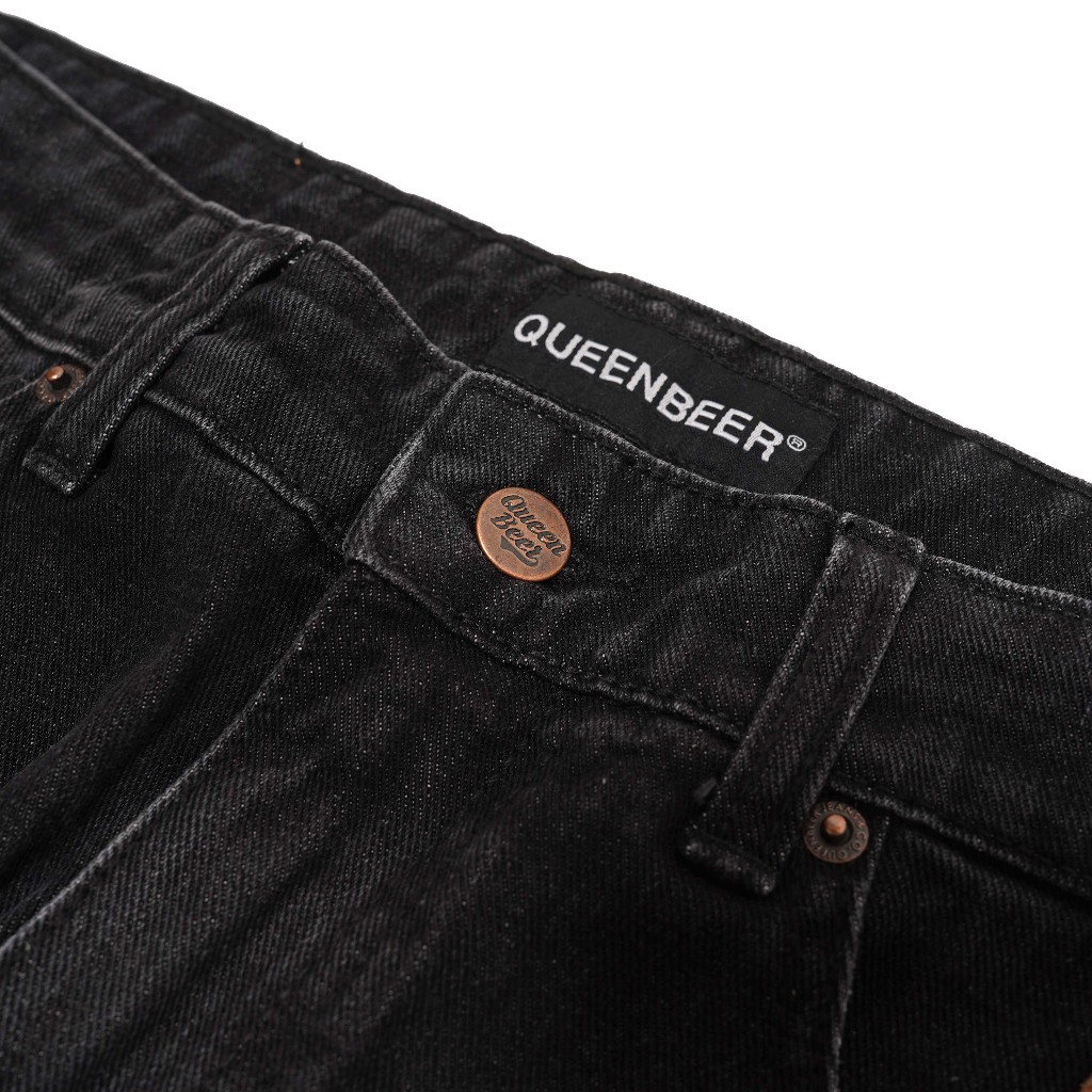 QueenBeer - Denim Pants Loose Fit Jesse Black Washed