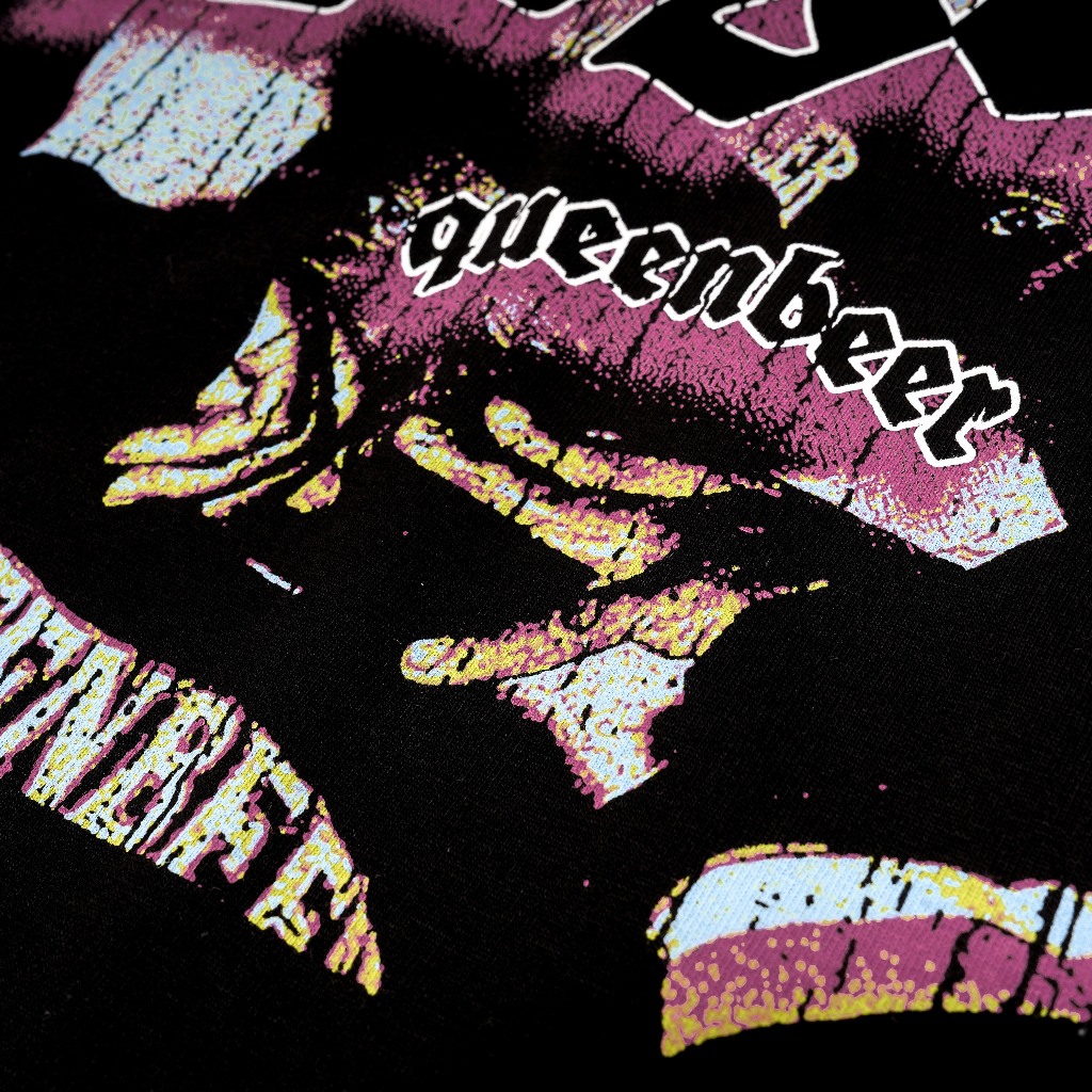 Queenbeer - T-shirt Stary Black