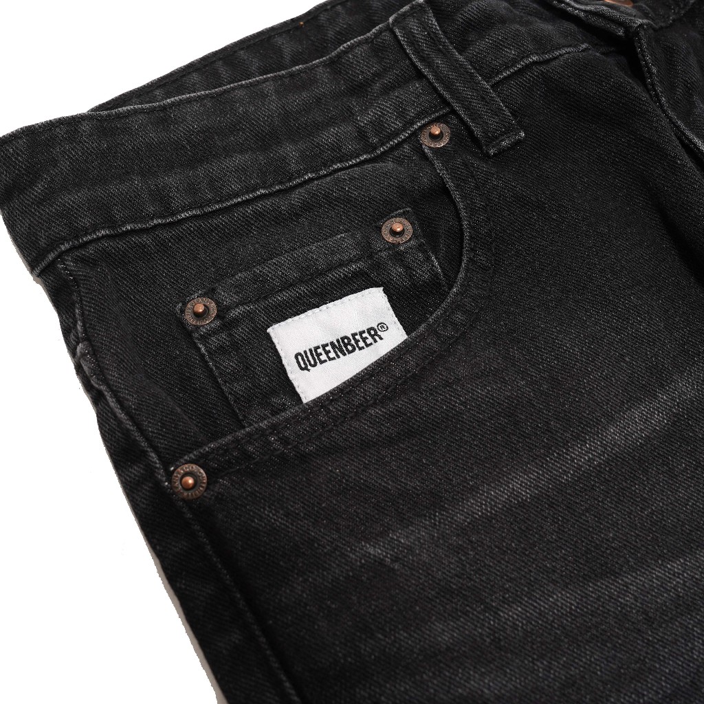 QueenBeer - Denim Pants Loose Fit Jesse Black Washed