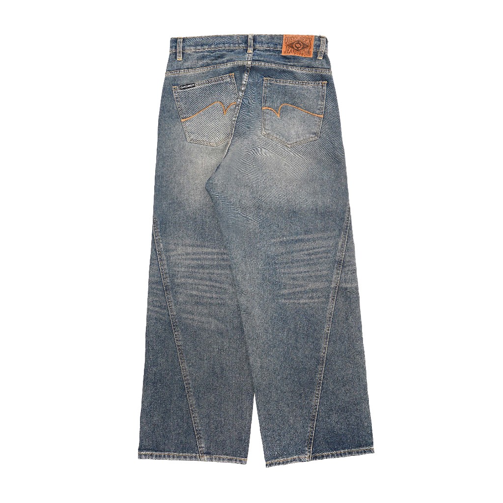 QueenBeer - Denim Pants Baggy Fit Louis Blue Washed
