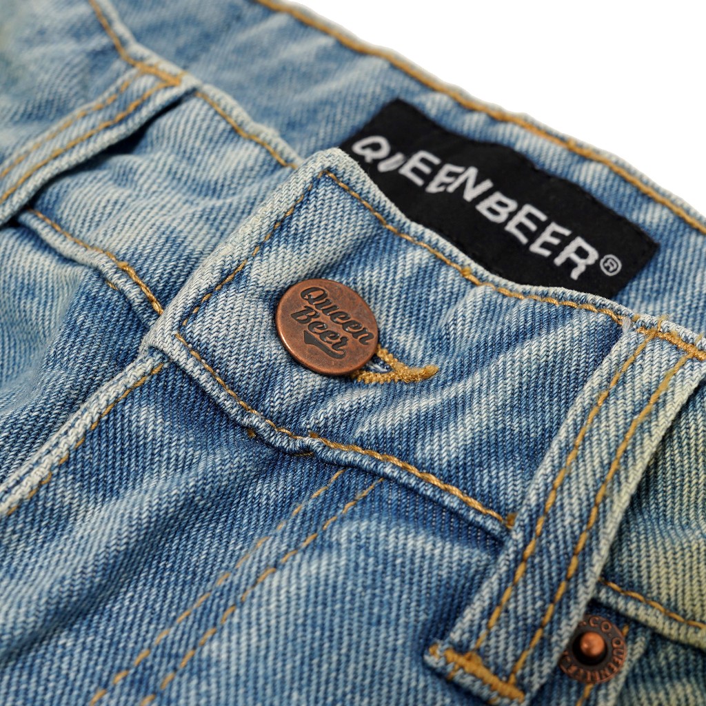 QueenBeer - Denim Pants Loose Fit Norrys Blue Washed