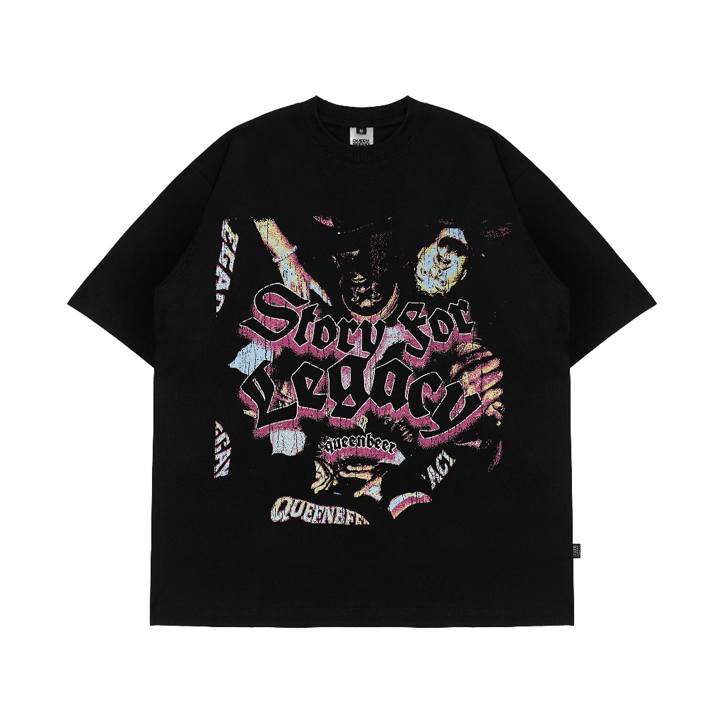 Queenbeer - T-shirt Stary Black