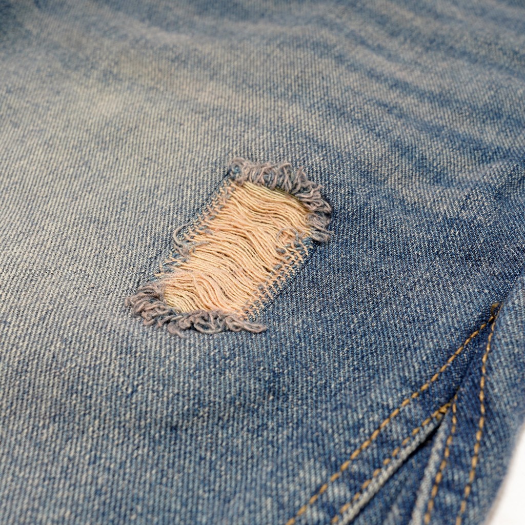 QueenBeer - Denim Pants Baggy Fit Louis Blue Washed