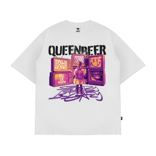 Queenbeer - T-shirt Tell Lie White
