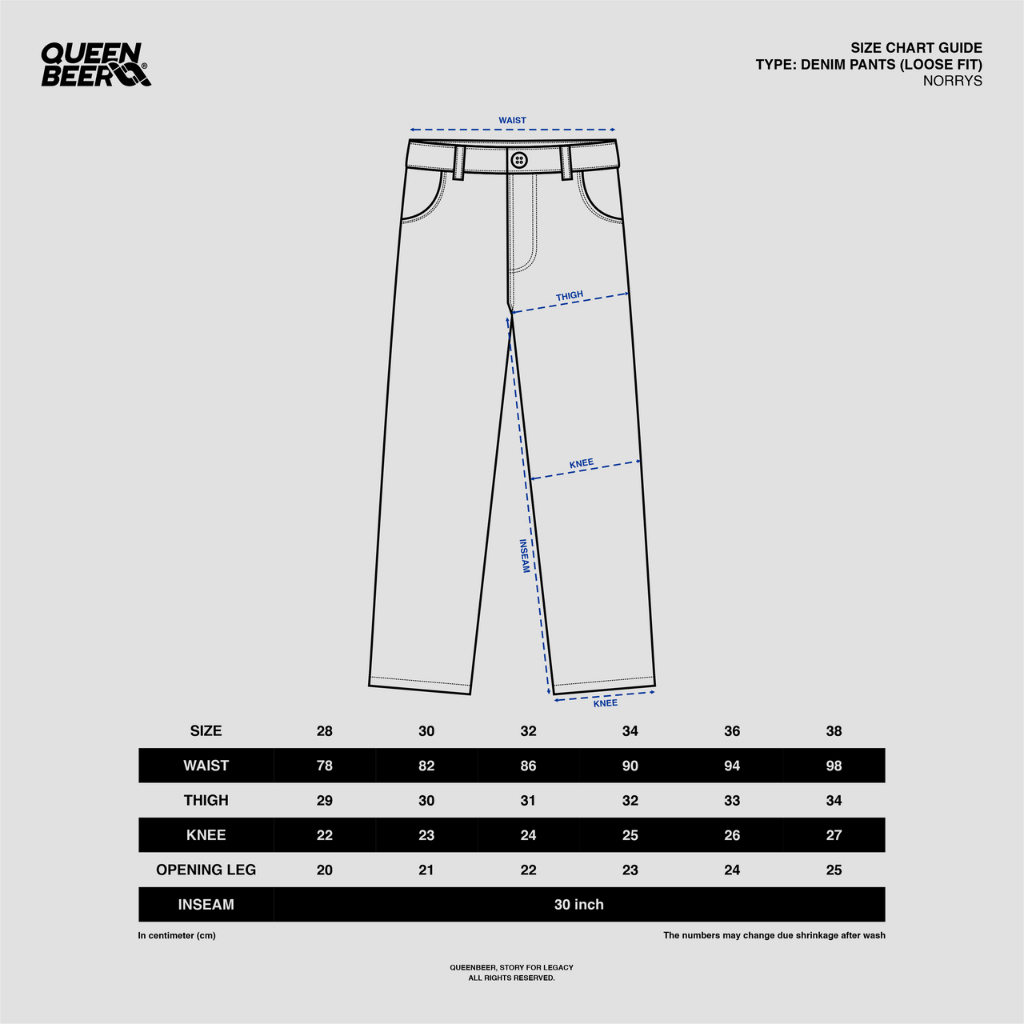 QueenBeer - Denim Pants Loose Fit Norrys Blue Washed
