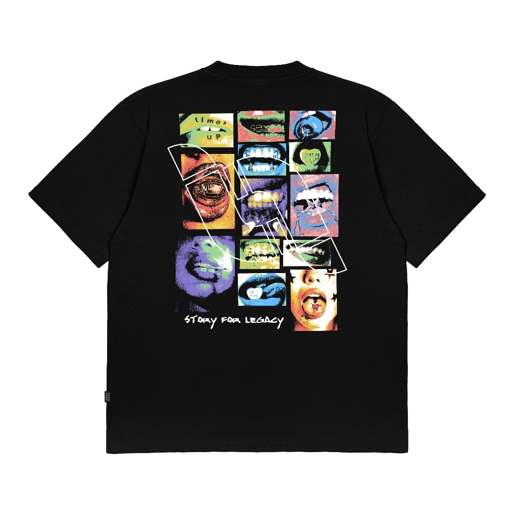 Queenbeer - T-shirt lips Black