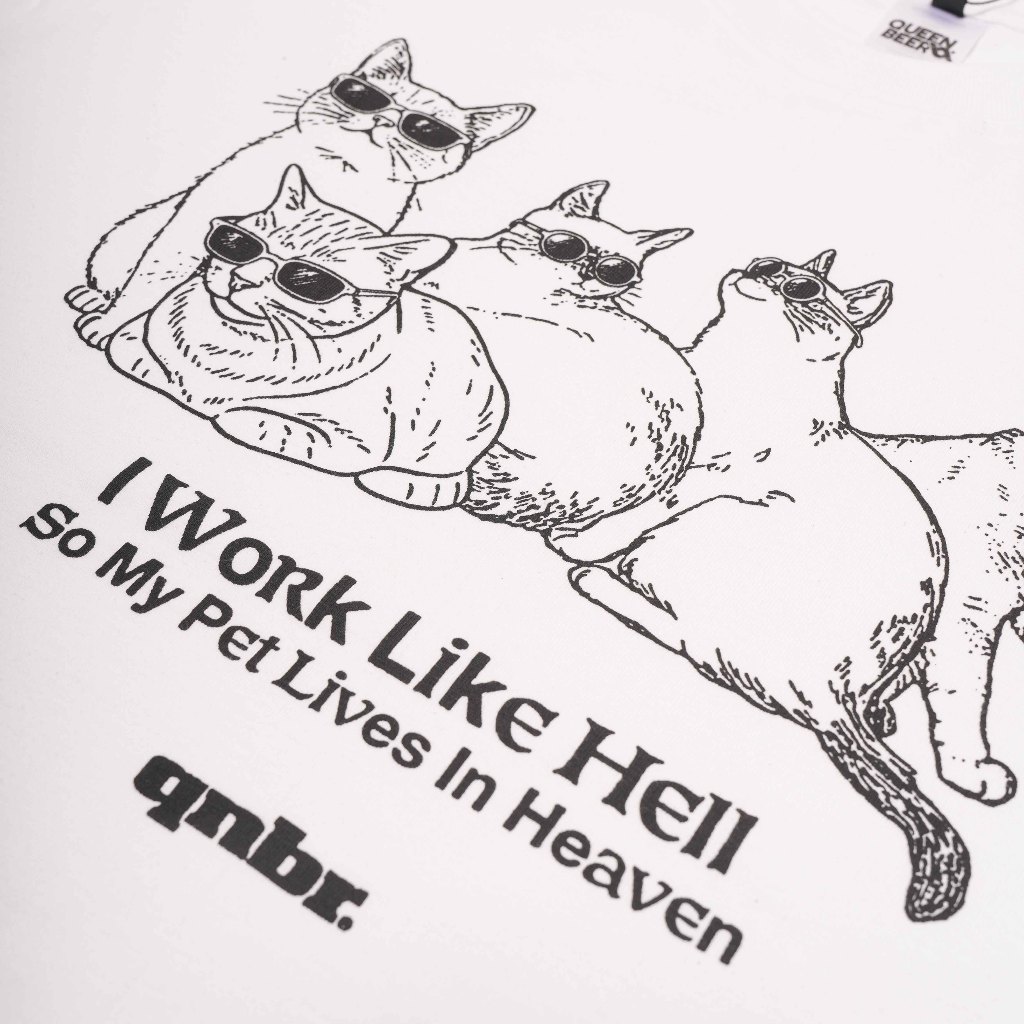 Queenbeer - T-shirt Kitty White