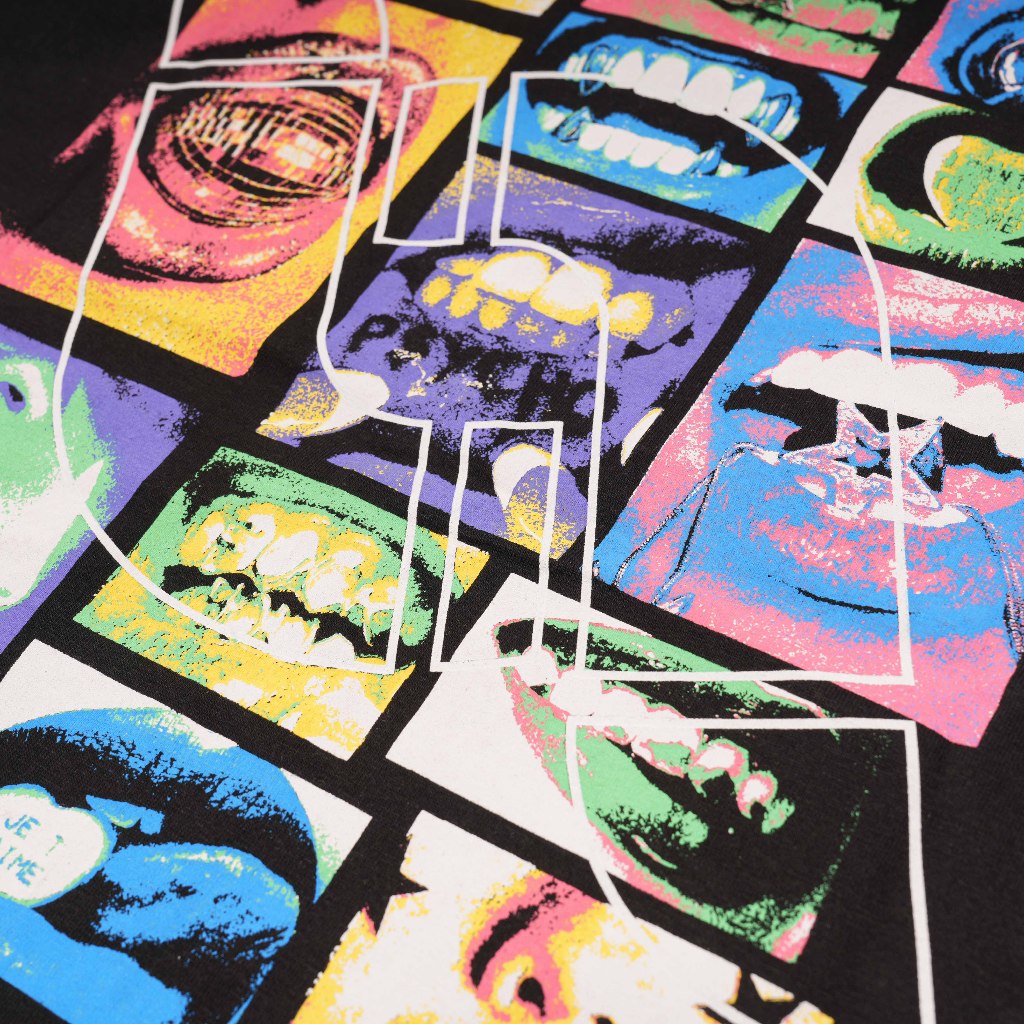 Queenbeer - T-shirt lips Black