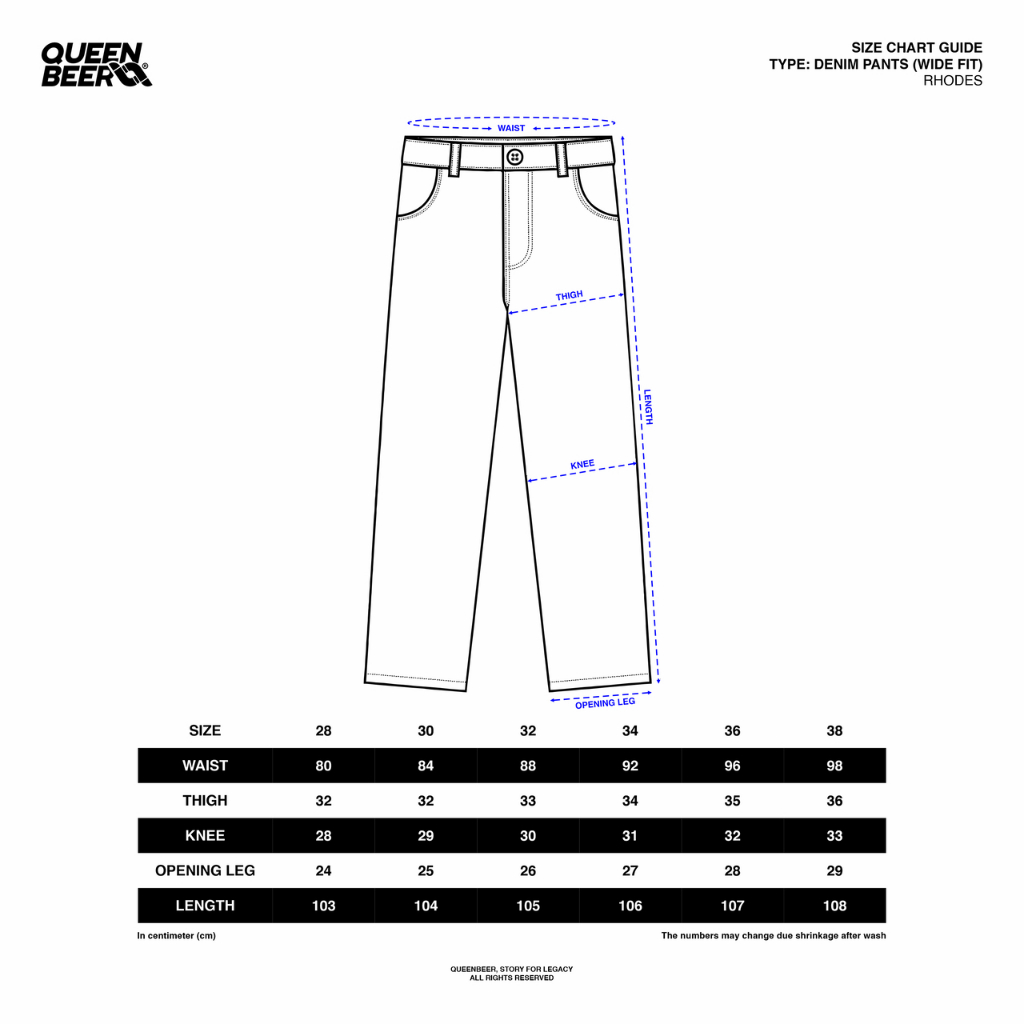 Queenbeer - Denim Pants Wide Fit Rhodes