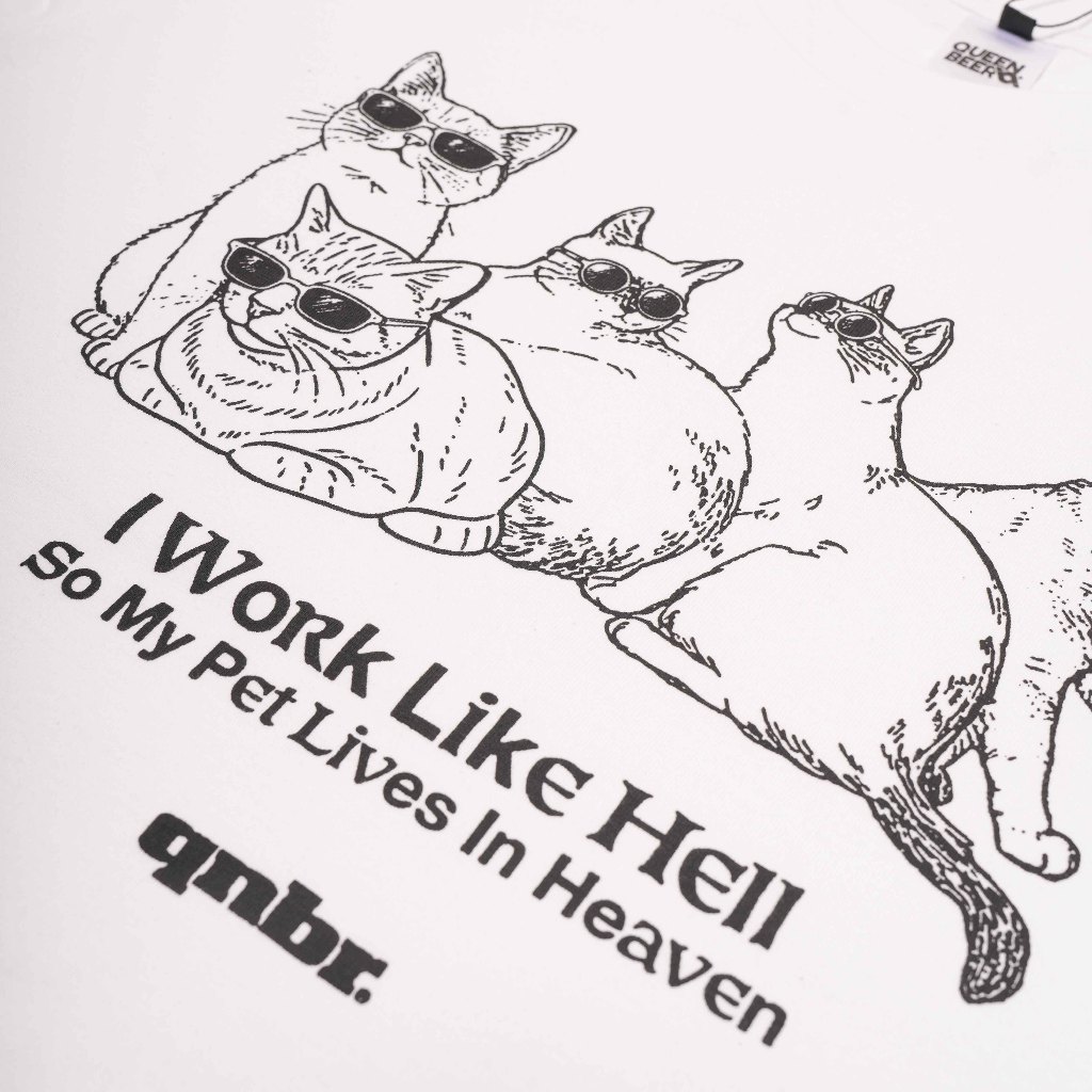 Queenbeer - T-shirt Kitty White