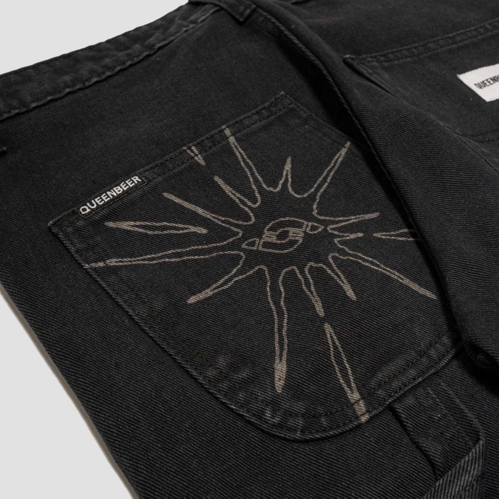 Queenbeer - Carpenter Denim Pants Shade Washed