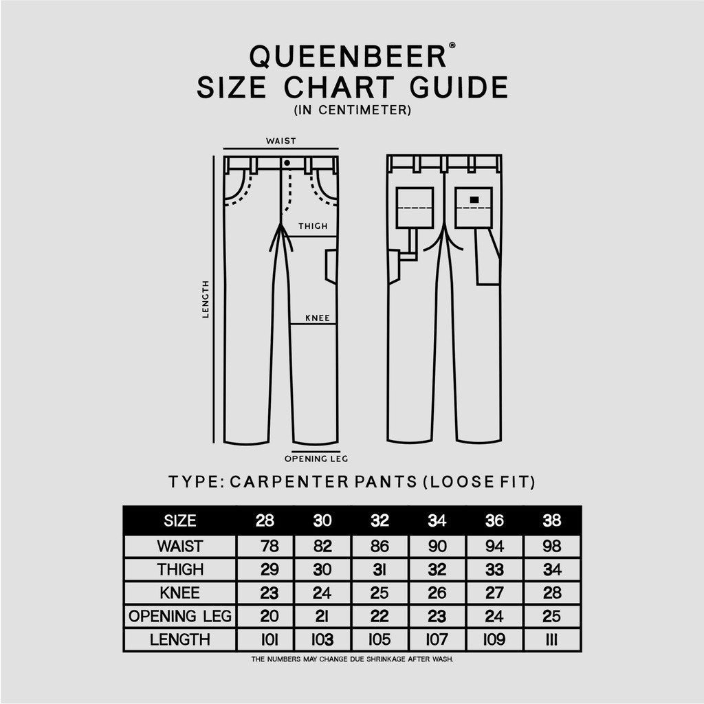 Queenbeer - Carpenter Denim Pants Shade Washed