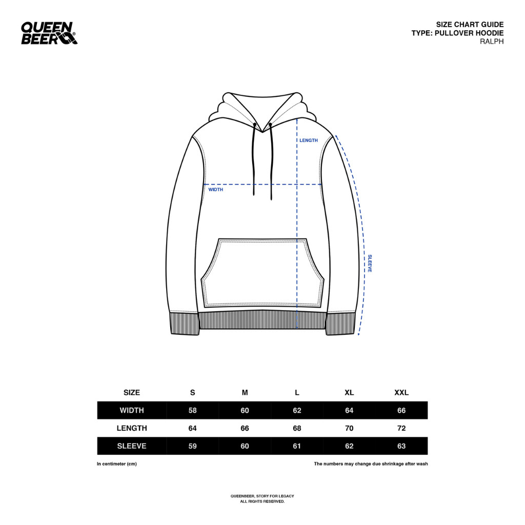 Queenbeer - Heavyweight Pullover Hoodie Ralph Black