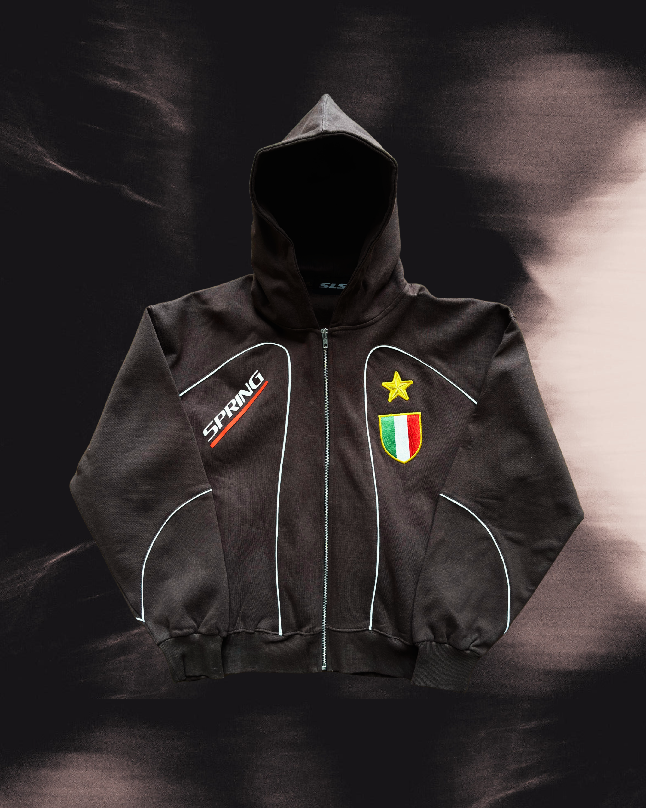 Italy Zip Hoodie Brown