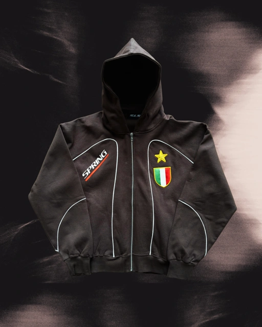 Italy Zip Hoodie Brown